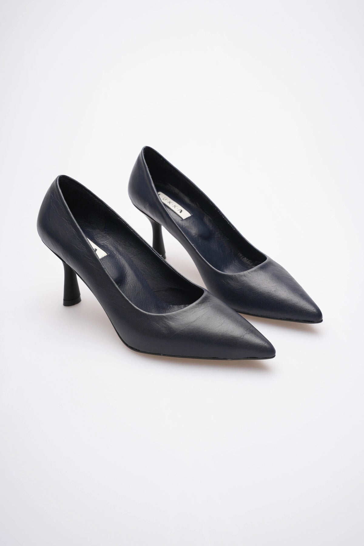 LUKKA SHOES Kadın Adal Lacivert Hakiki Deri İç Dış 11cm Topuklu Stiletto