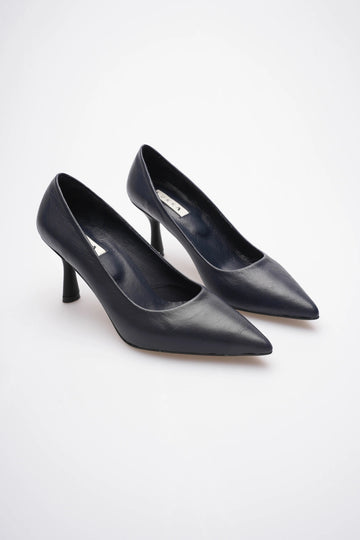 LUKKA SHOES Kadın Adal Lacivert Hakiki Deri İç Dış 11cm Topuklu Stiletto