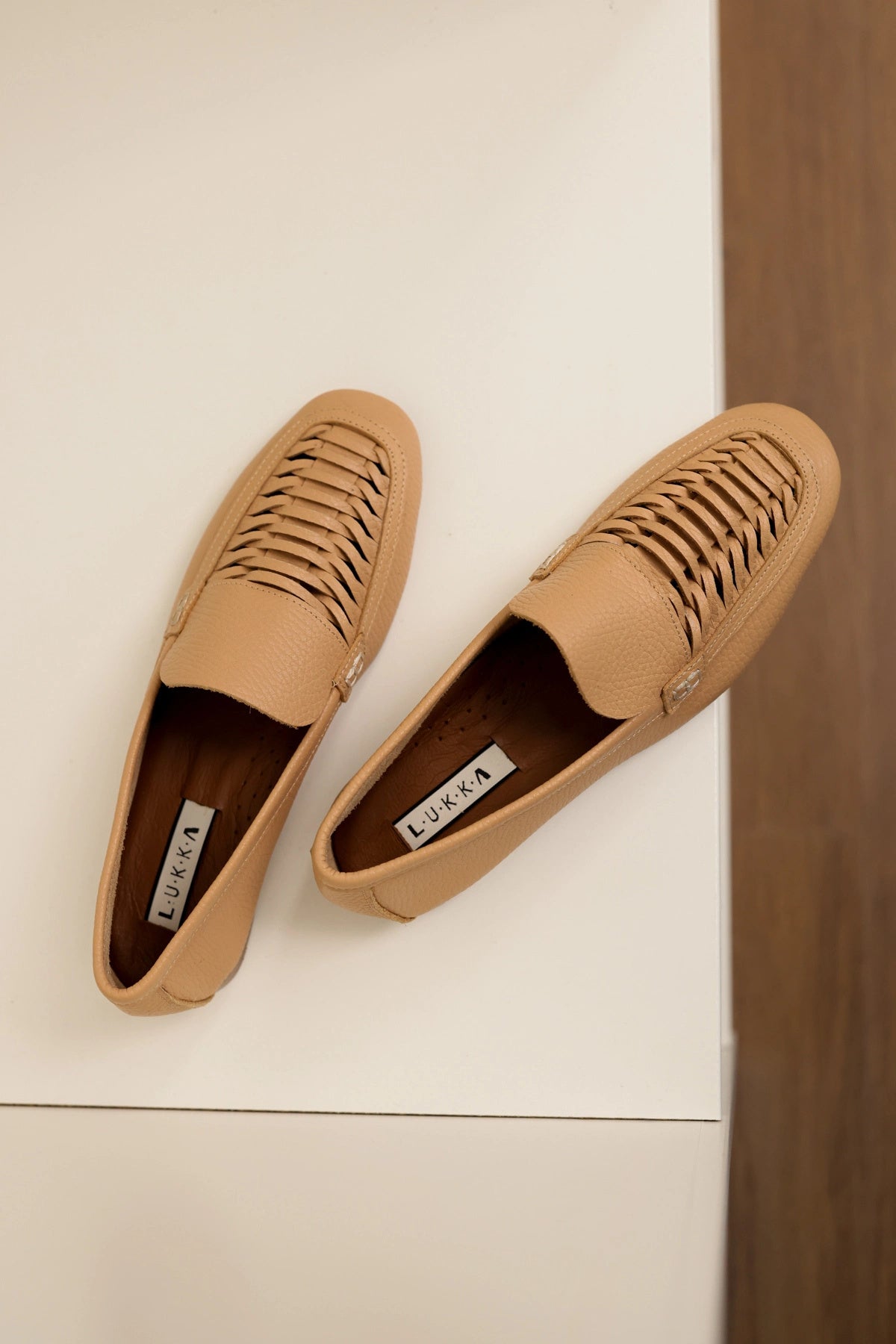 LUKKA SHOES Hakiki Deri Kadın Alvin Nude El yapımı Babet