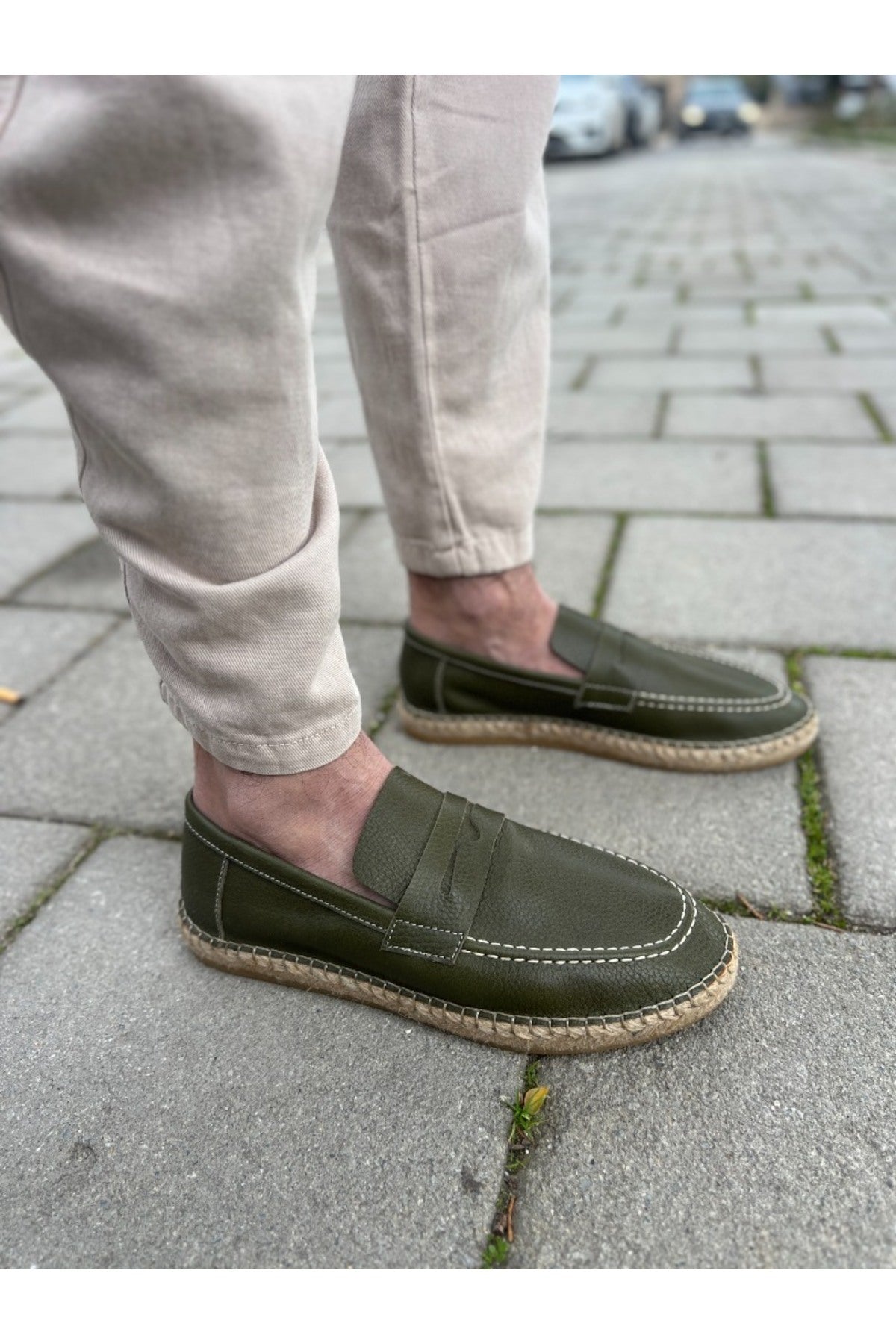 LUKKA SHOES Rose Hakiki Deri Haki Cilt Loafer