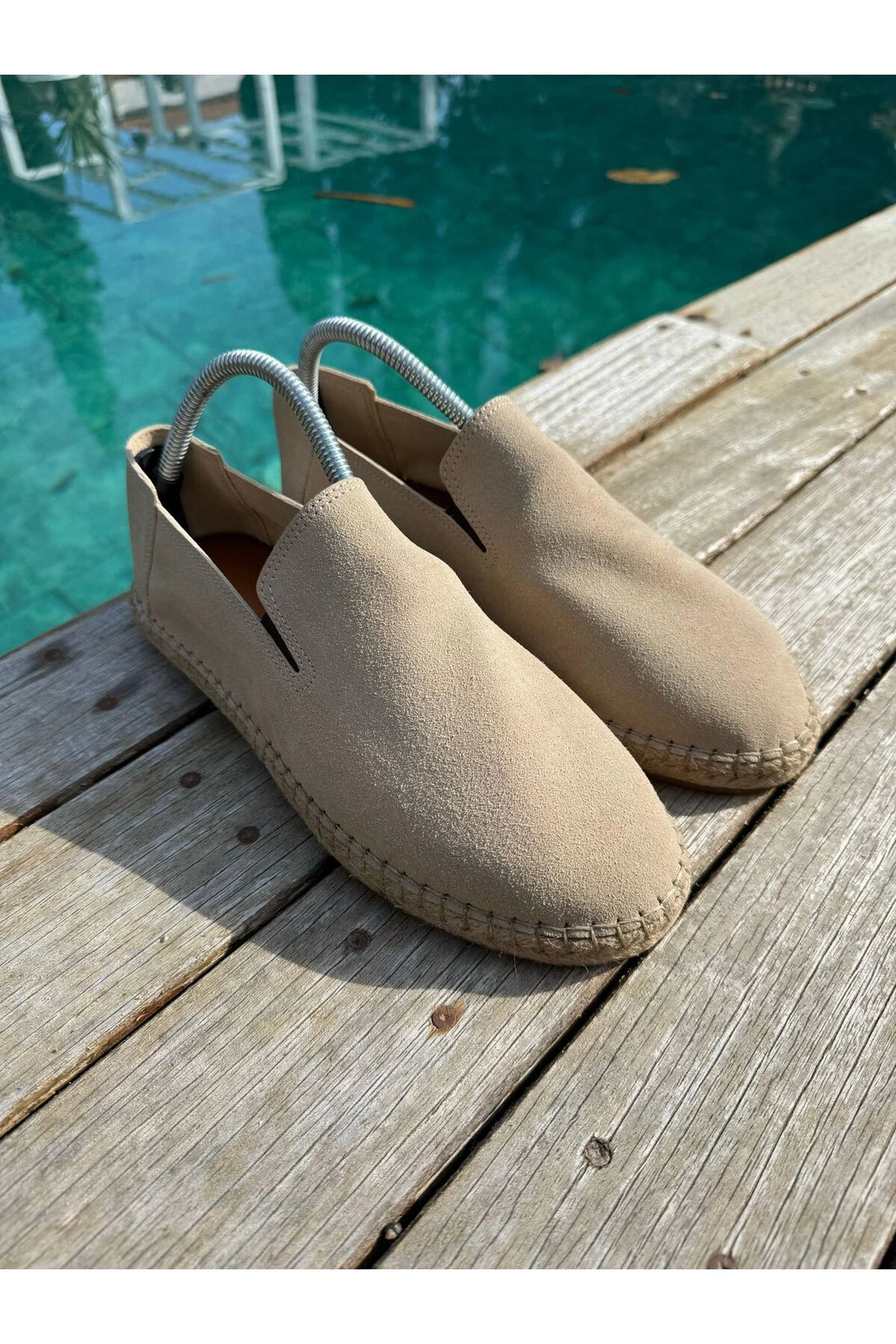 LUKKA SHOES Daisy Erkek Suni Deri Bej Lastikli Espadril