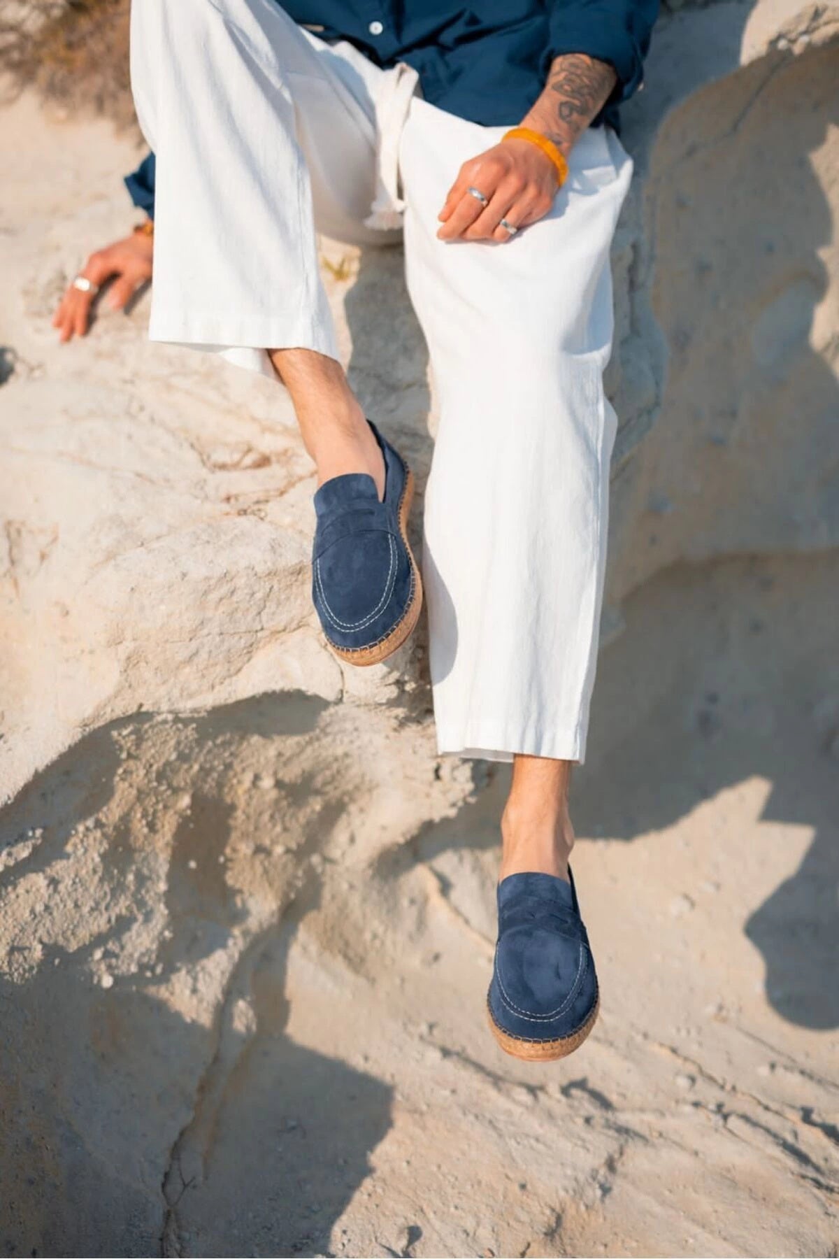 LUKKA SHOES Rose Mavi Hakiki Deri Süet Loafer