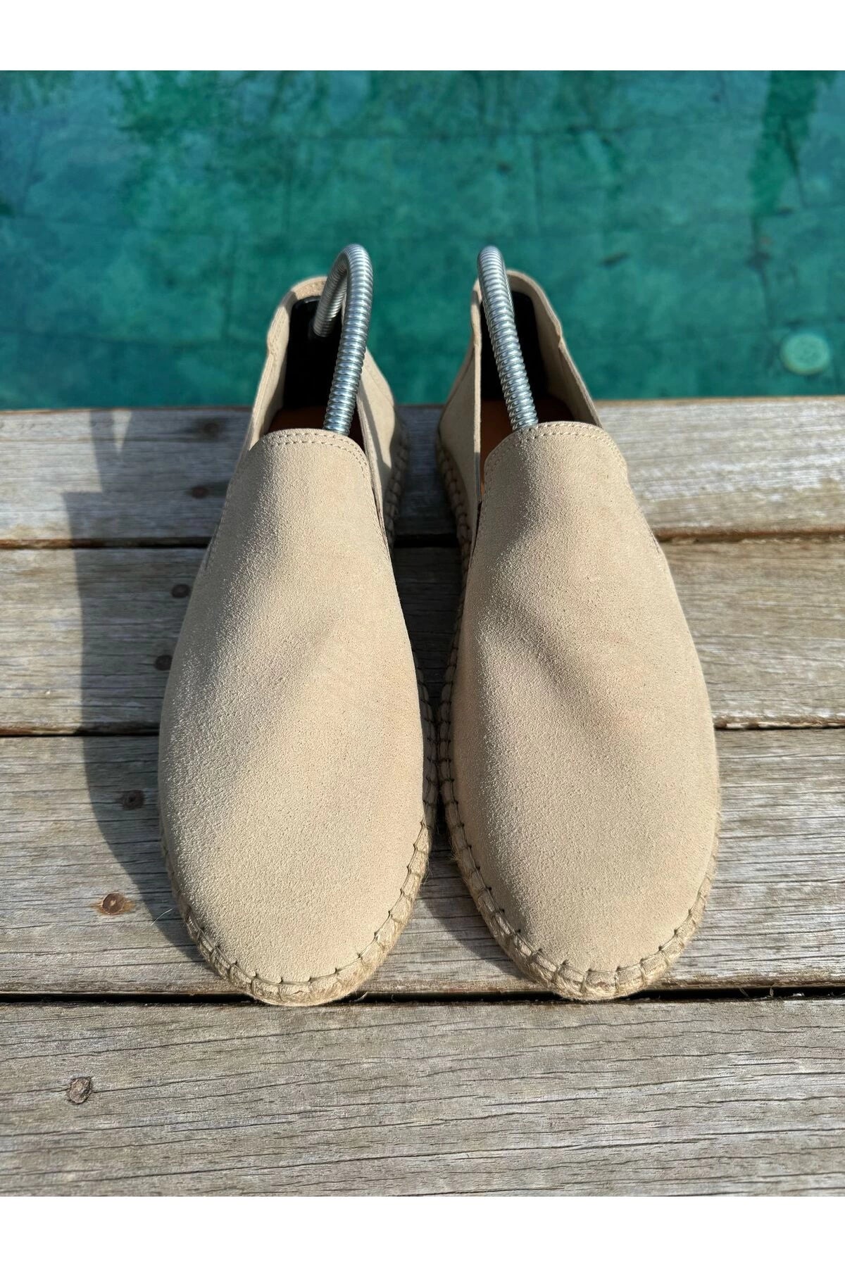 LUKKA SHOES Daisy Erkek Suni Deri Bej Lastikli Espadril