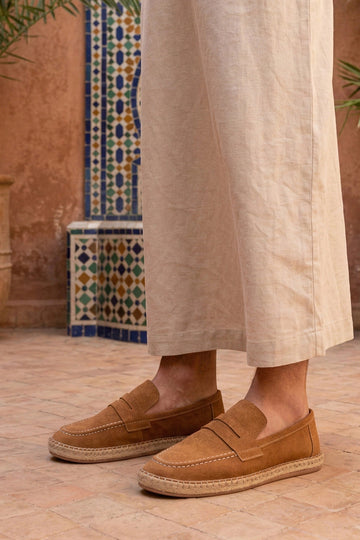 LUKKA SHOES Lotus Erkek Suni Deri Taba Loafer Espadril