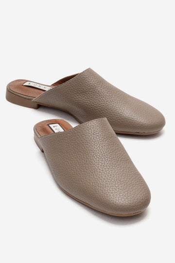 LUKKA SHOES Hakiki Deri Joyce Kadın Vizon Sabo Terlik