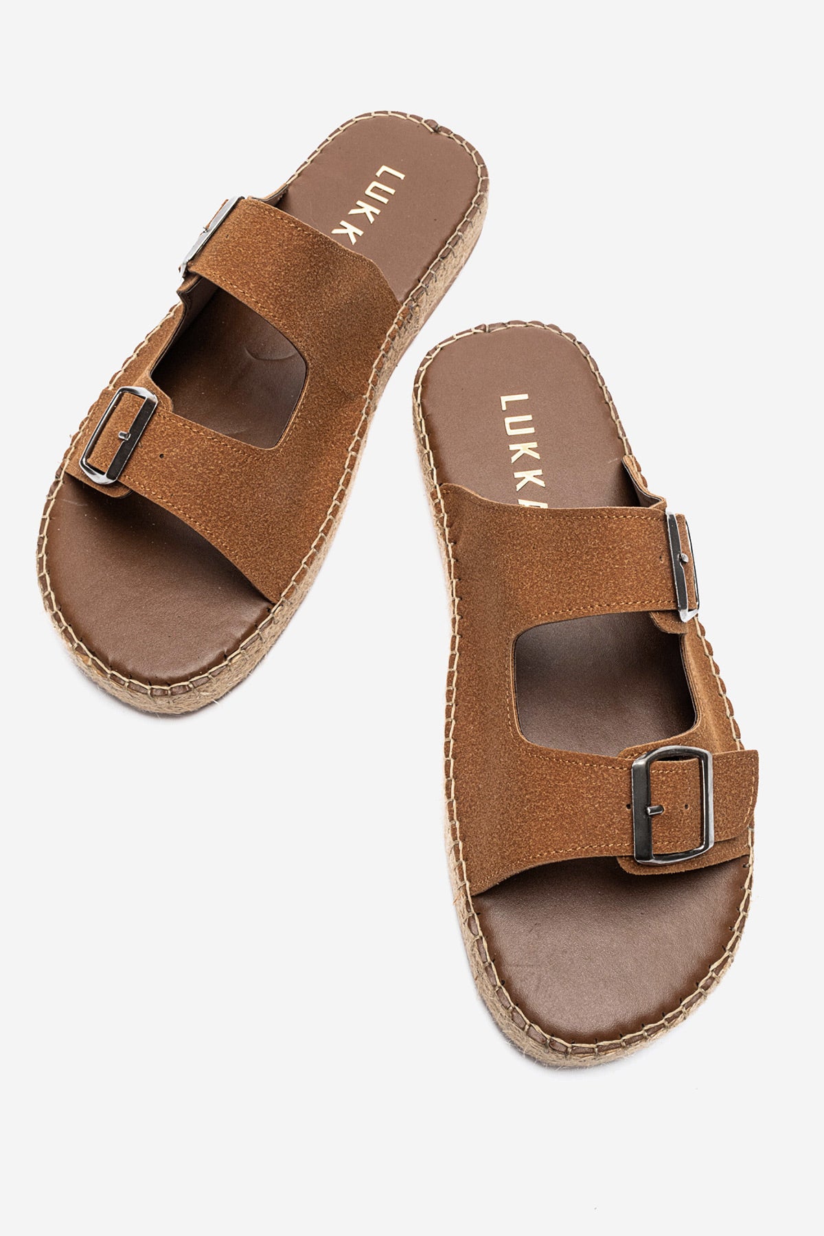 LUKKA SHOES Matti Taba Süet Tokalı Hafif Mantar Taban Erkek Terlik