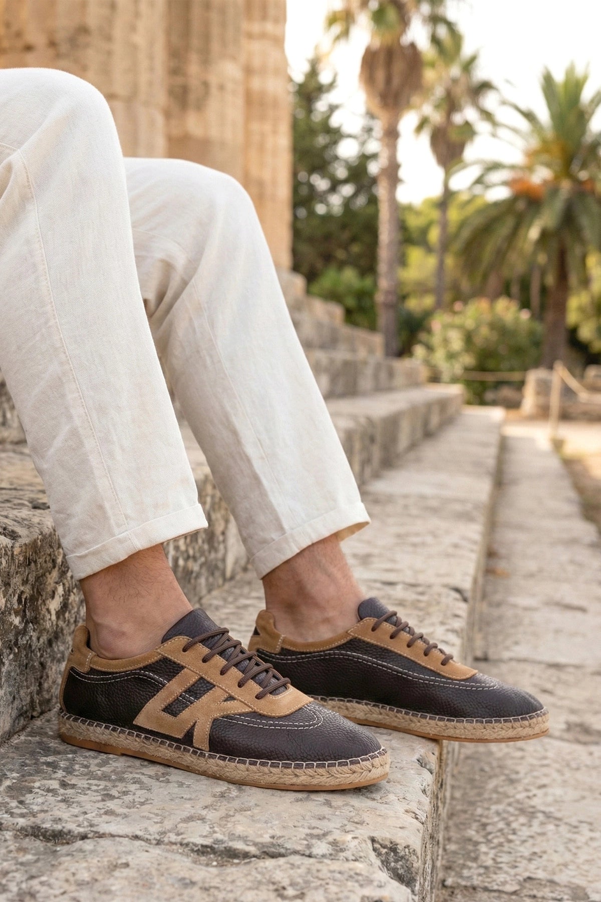 LUKKA SHOES Hakiki Deri Chester Acı Kahve Bağcıklı Spor Espadril