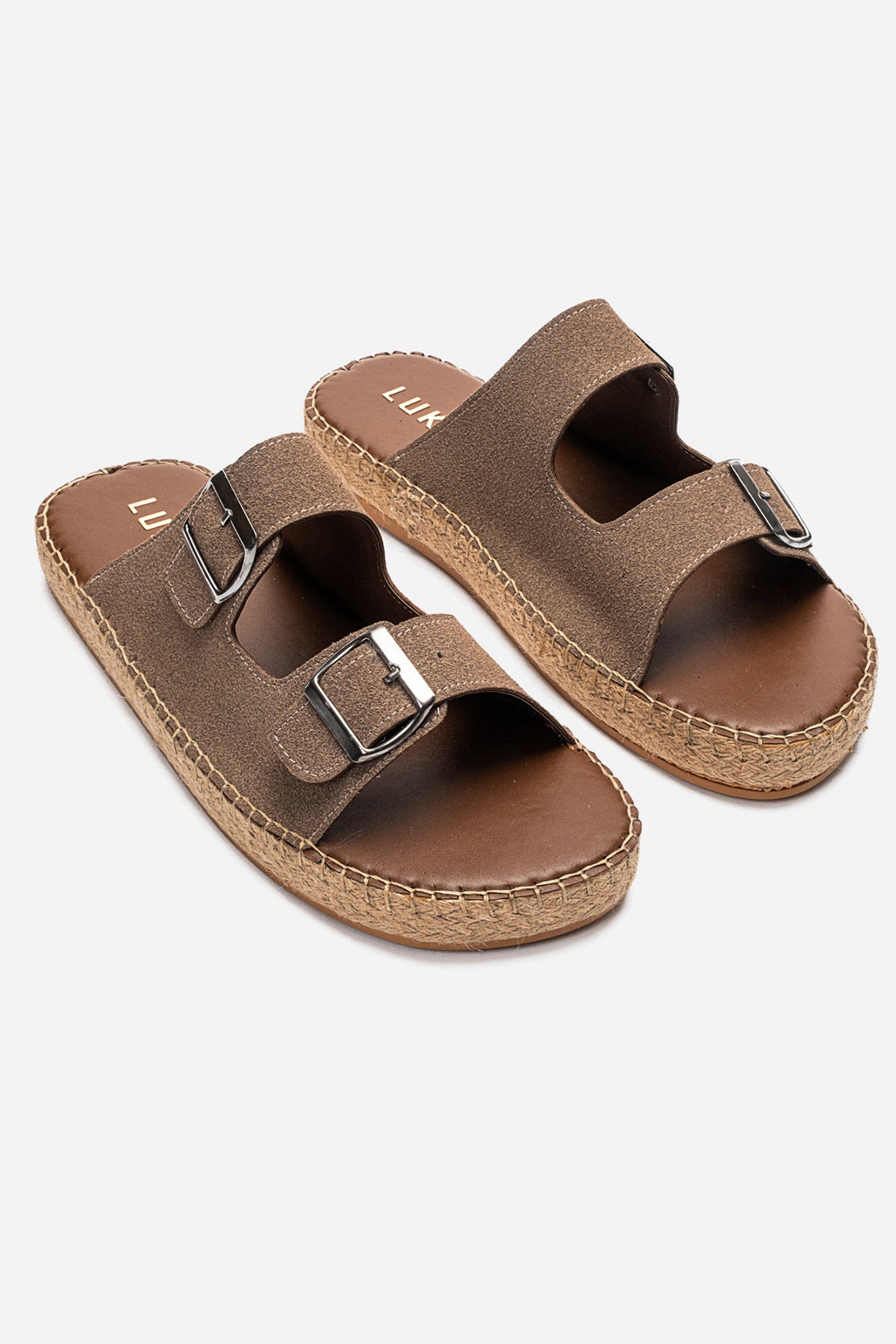 LUKKA SHOES Matti Vizon Süet Tokalı Hafif Mantar Taban Erkek Terlik