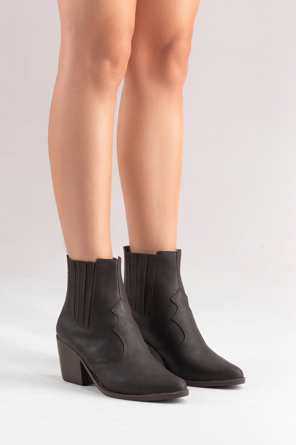LUKKA SHOES Nova Kadın Acı Kahve Nubuk Western Dallas Tak Çıkar Bot
