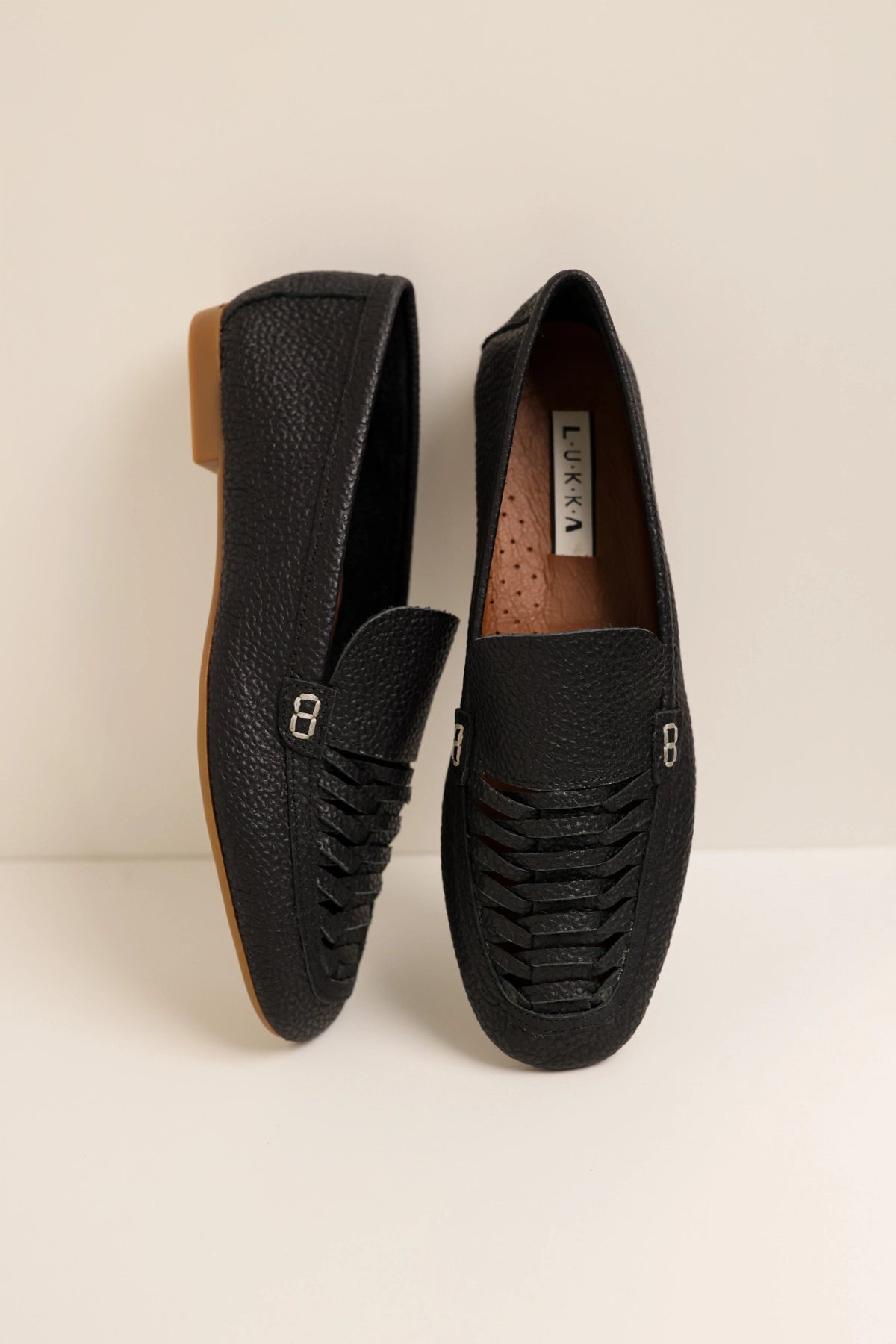 LUKKA SHOES Hakiki Deri Kadın Alvin Siyah El yapımı Babet