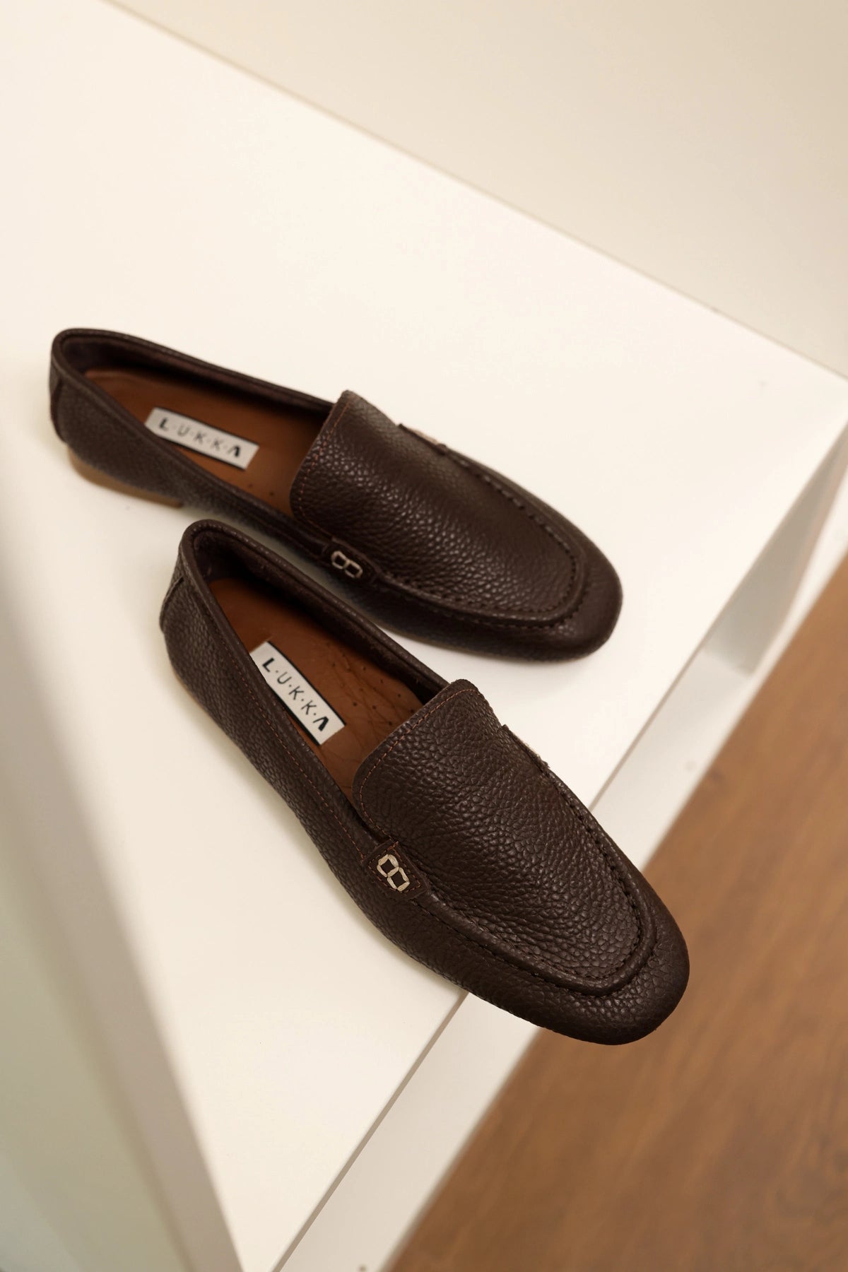 LUKKA SHOES Hakiki Deri Kadın Abay Acı Kahve Saraçlı Babet
