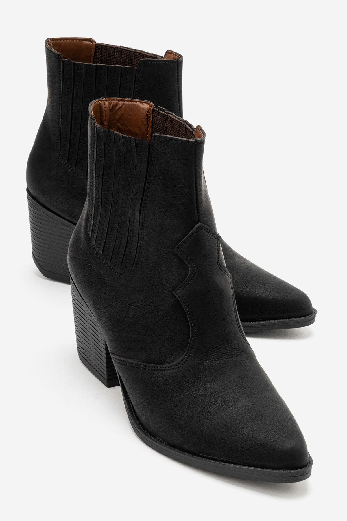 LUKKA SHOES Nova Kadın Siyah Nubuk Western Dallas Tak Çıkar Bot