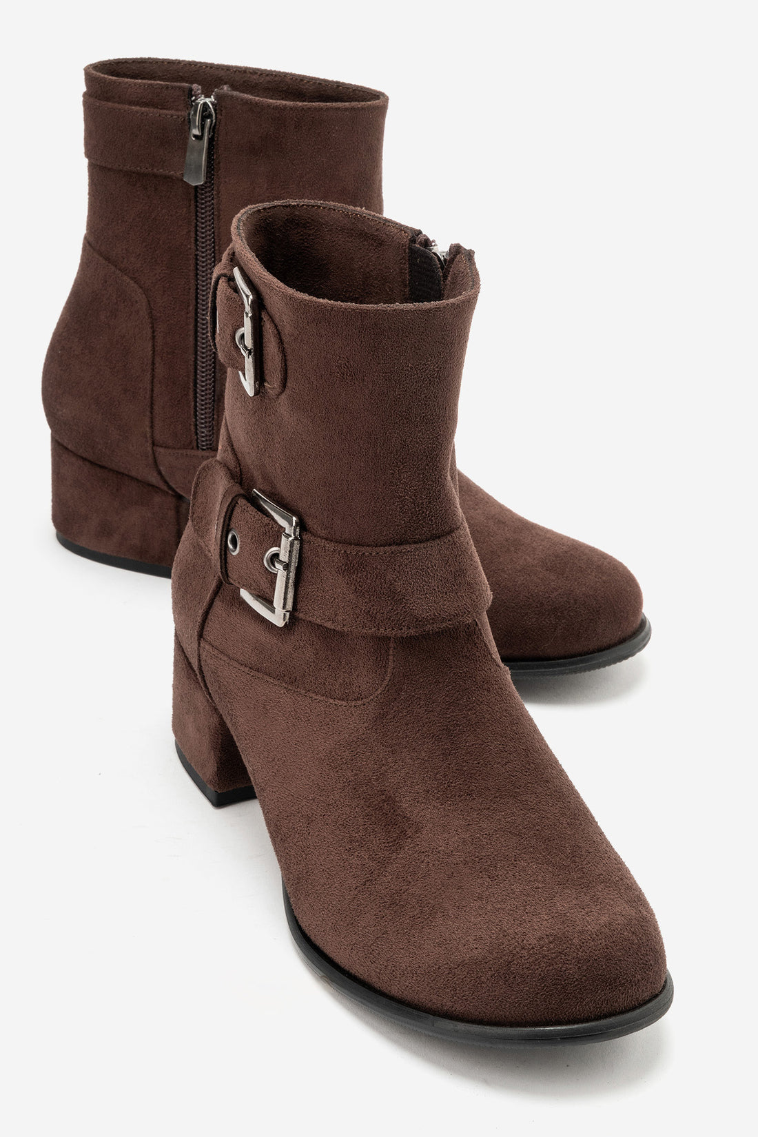 LUKKA SHOES Hope Kadın Toka Aksesuarlı Fermuarlı Topuklu Bot