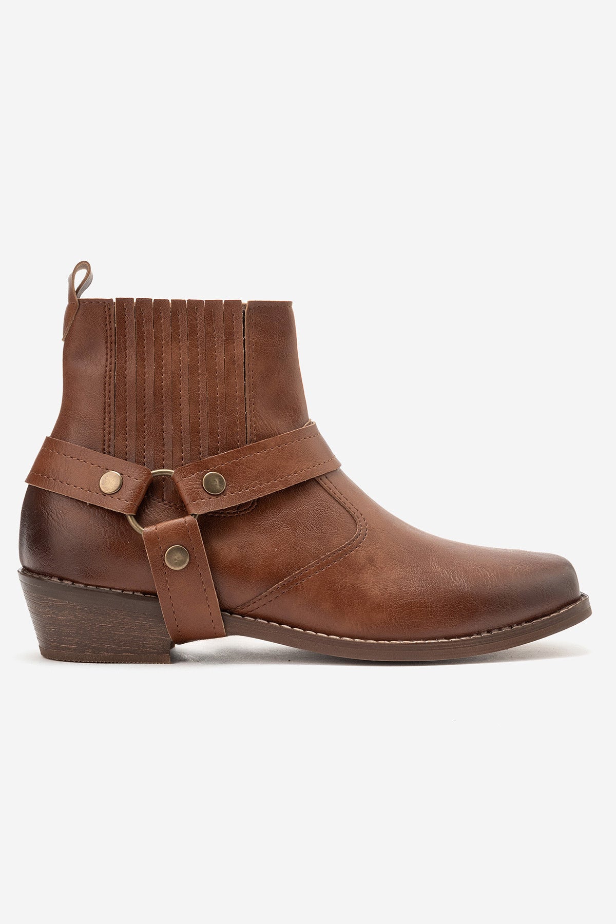 LUKKA SHOES Bert Erkek Taba Suni Deri Kovboy Dallas Western Tak Çıkar Detaylı Ahşap Topuk El Yapımı Bot