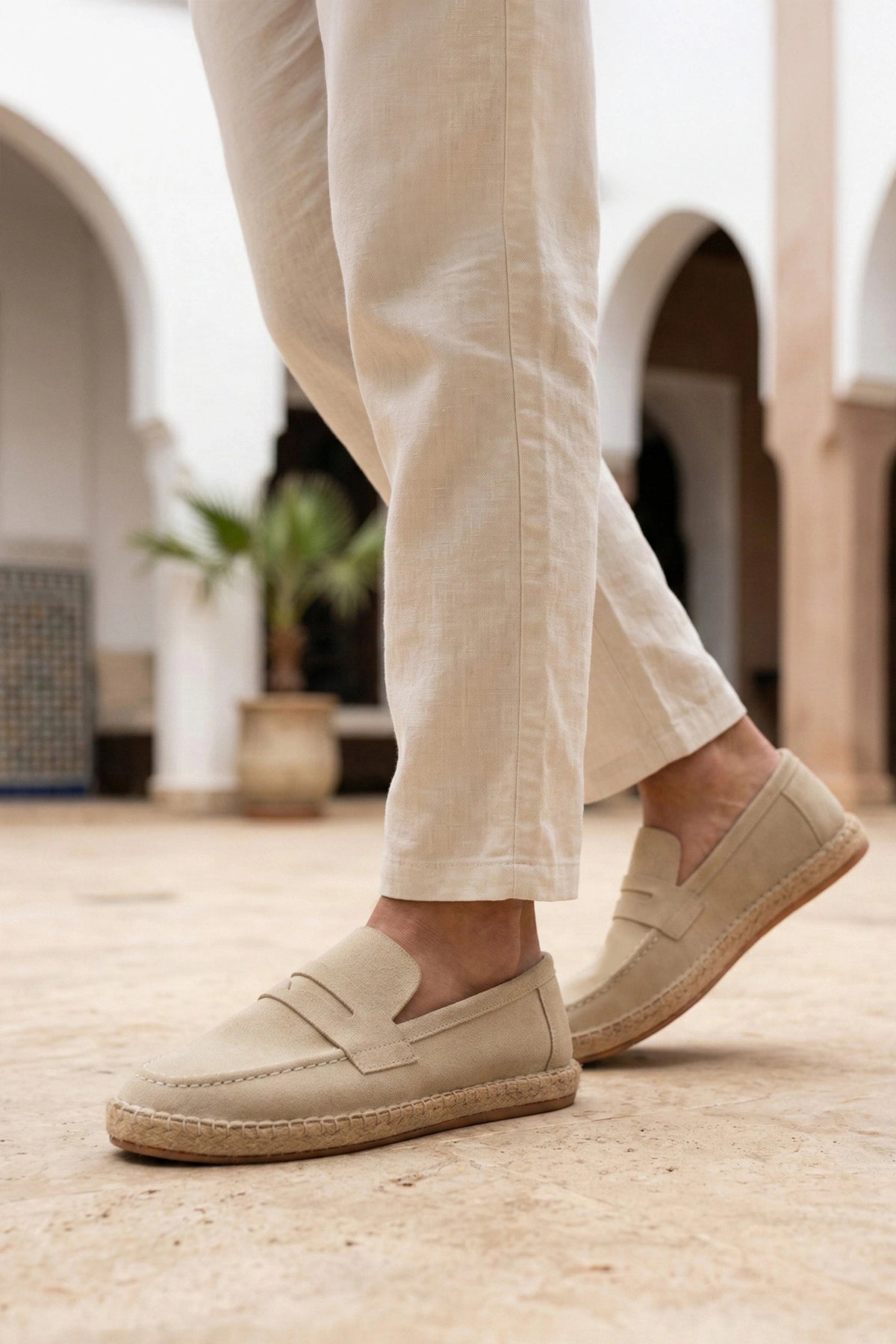 LUKKA SHOES Lotus Erkek Suni Deri Bej Loafer Espadril