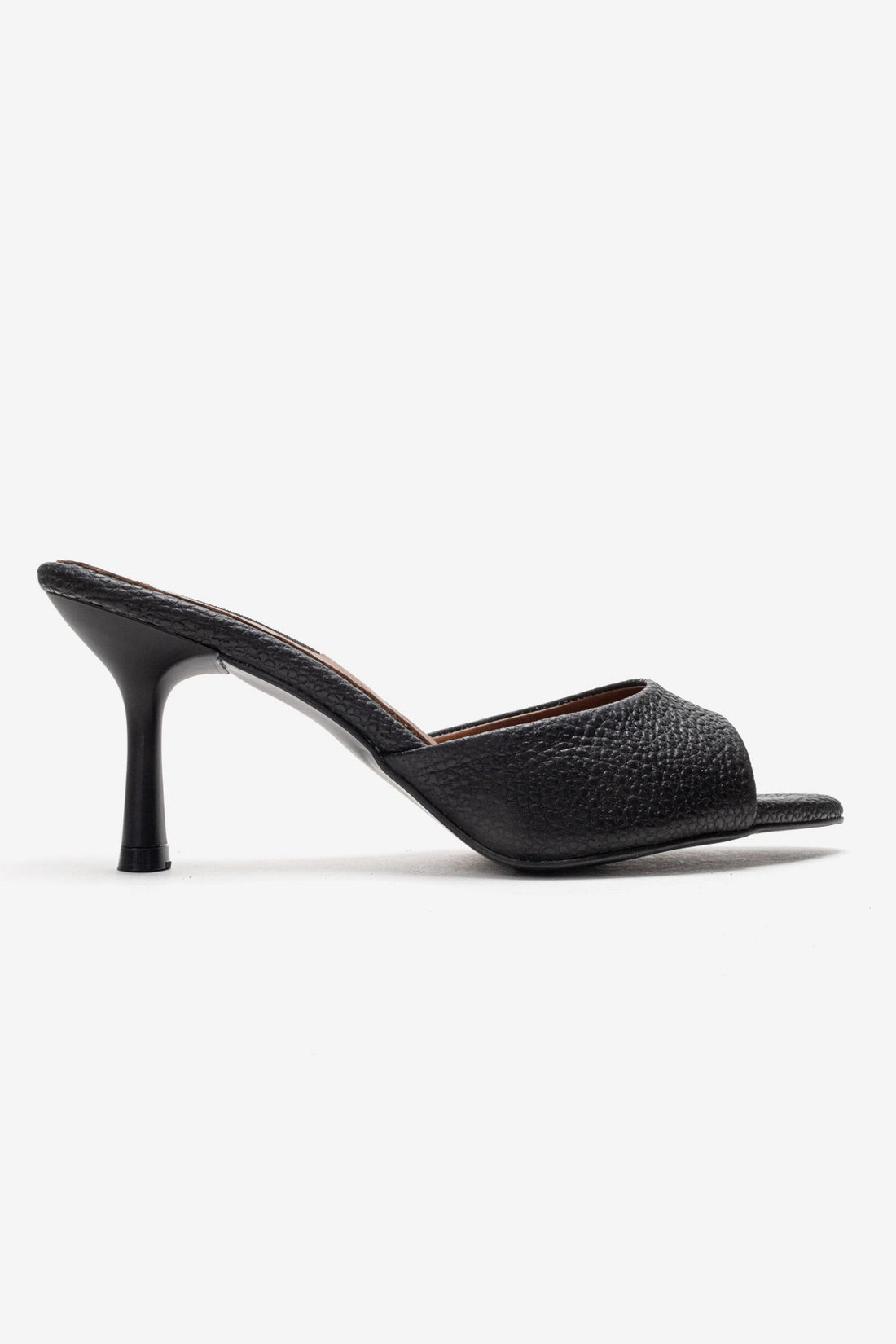 LUKKA SHOES Hakiki Deri Aria Kadın Siyah Tek Yüz Topuklu Terlik
