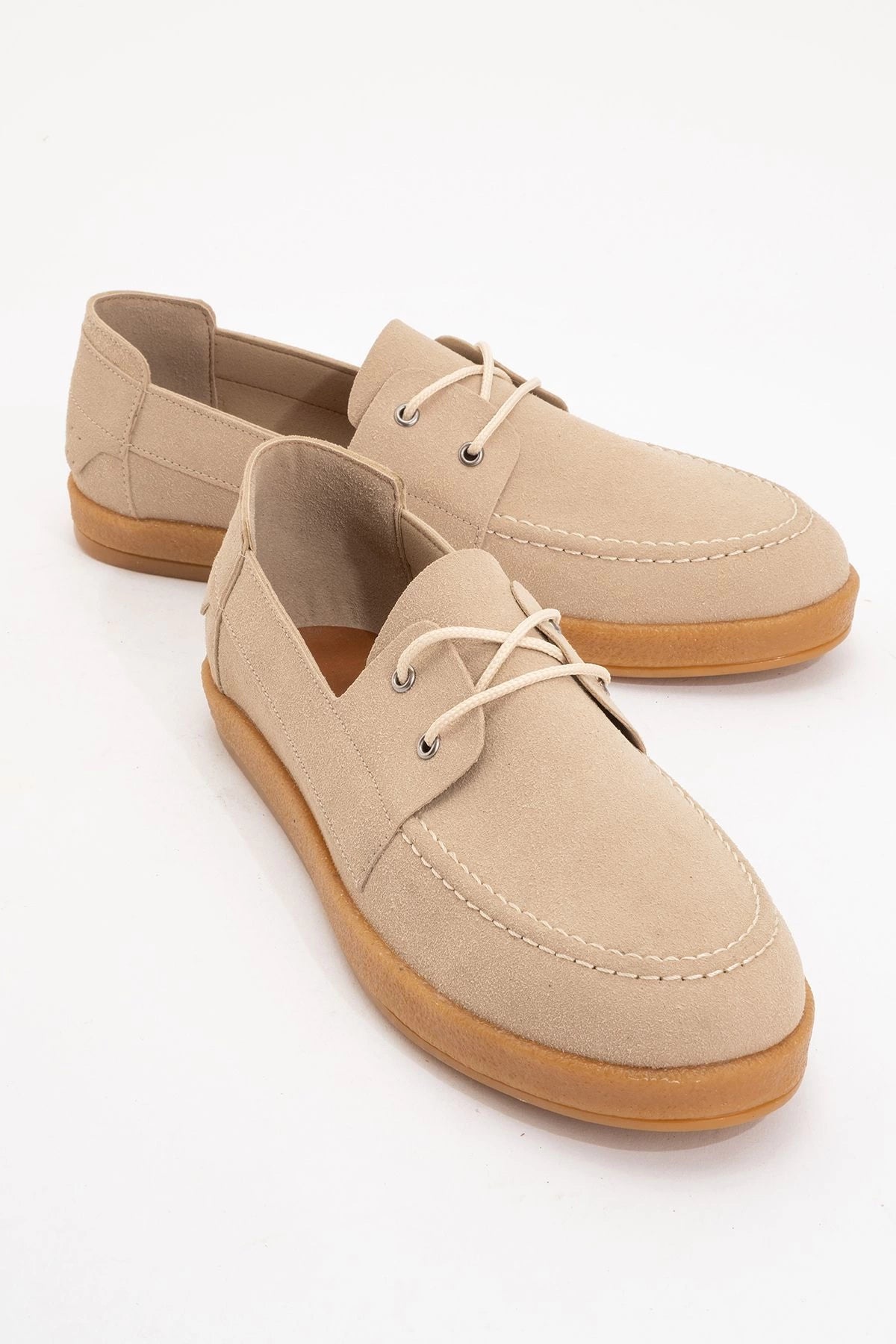 LUKKA SHOES Mary Erkek Bej Deri tozu Bağcıklı ayakkabı