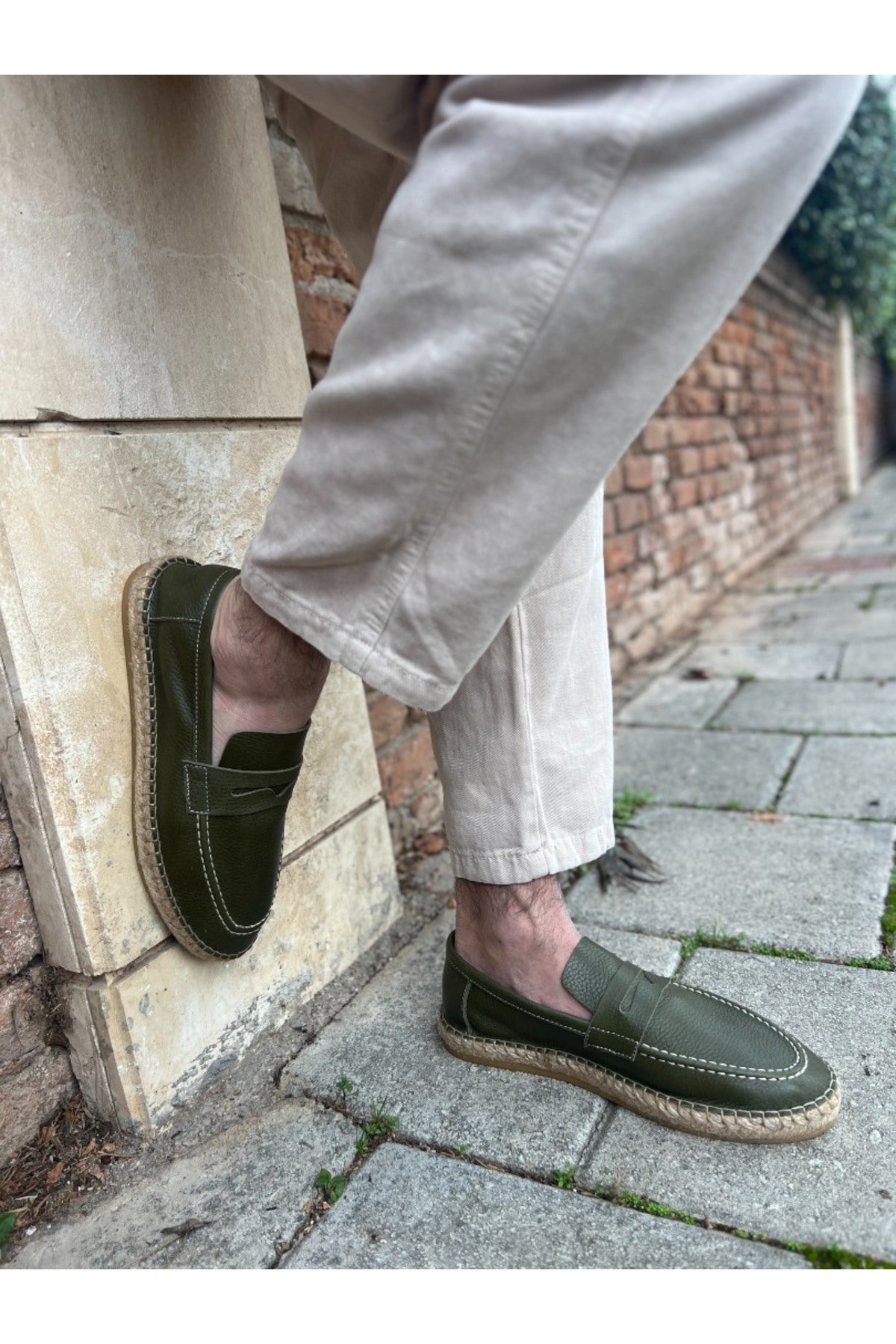 LUKKA SHOES Rose Hakiki Deri Haki Cilt Loafer