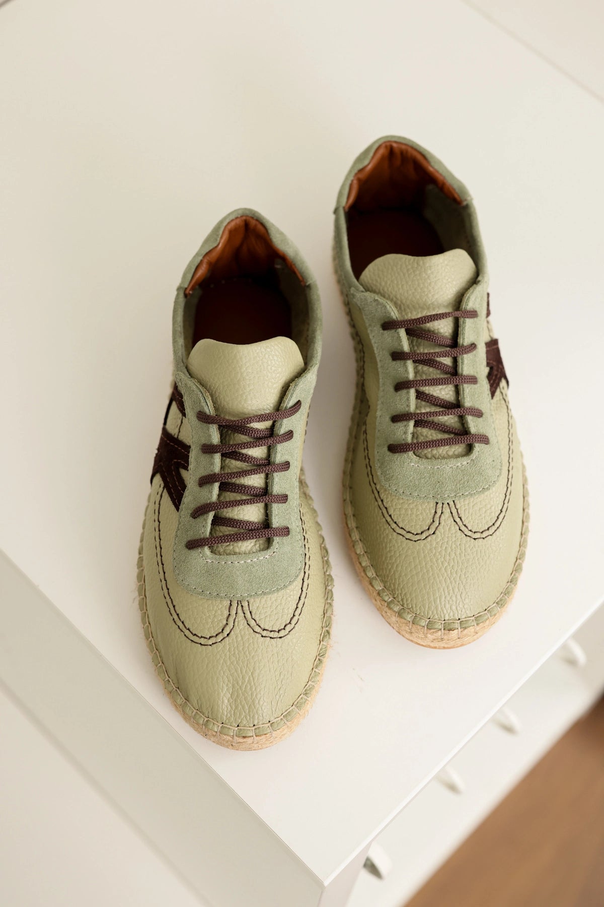 LUKKA SHOES Hakiki Deri Chester Avakado Bağcıklı Spor Espadril