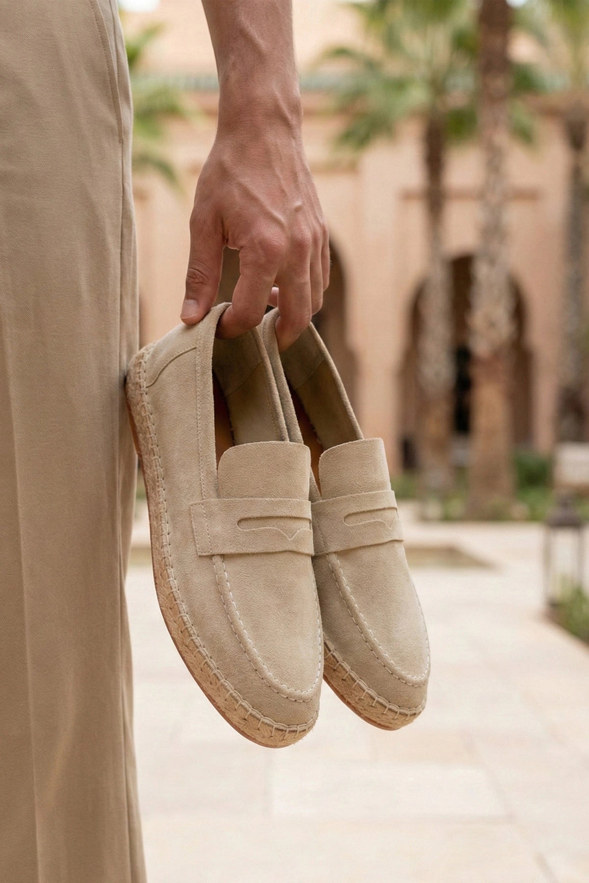 LUKKA SHOES Lotus Erkek Suni Deri Bej Loafer Espadril