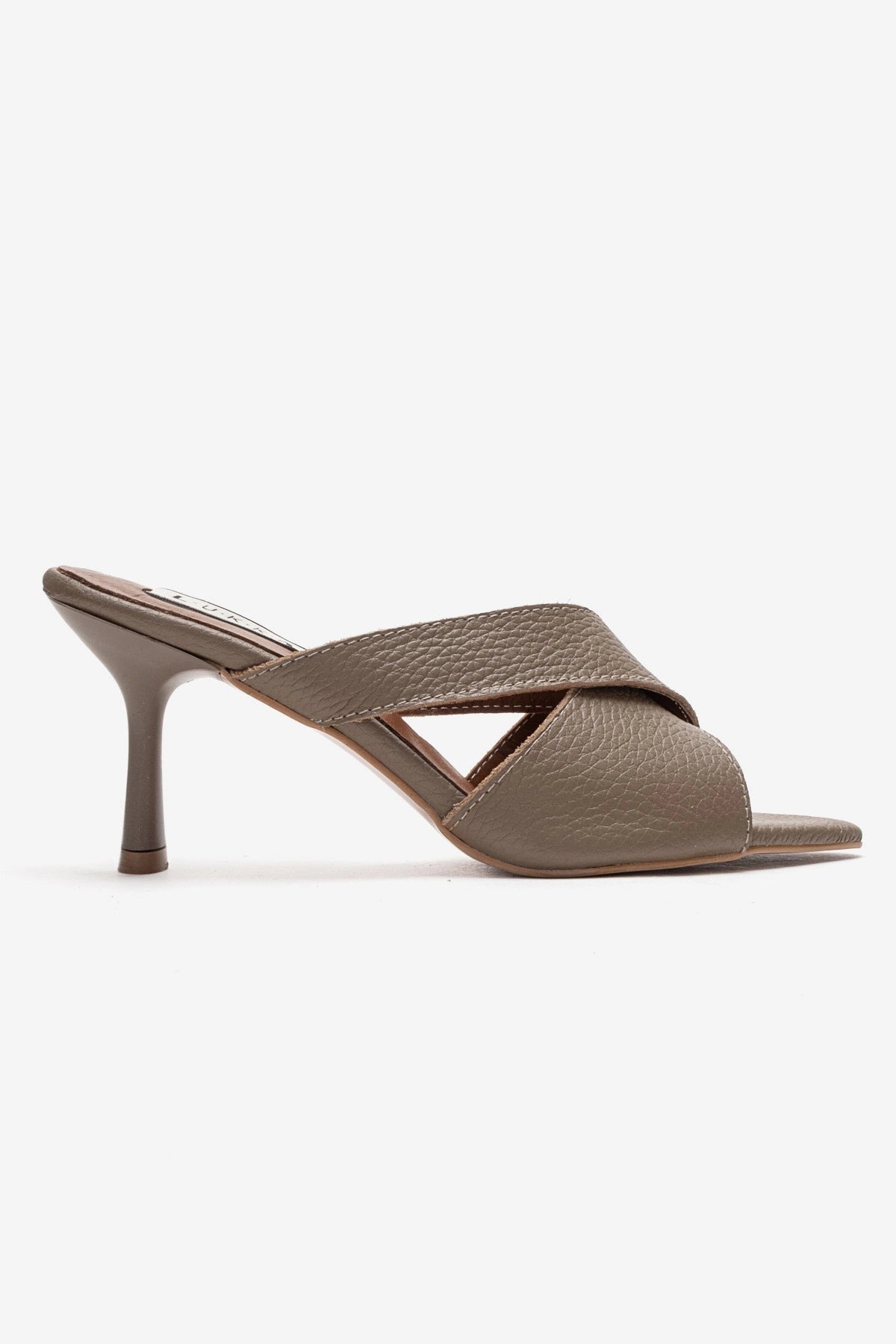 LUKKA SHOES Hakiki Deri Mila Kadın Vizyon Çapraz Topuklu Terlik