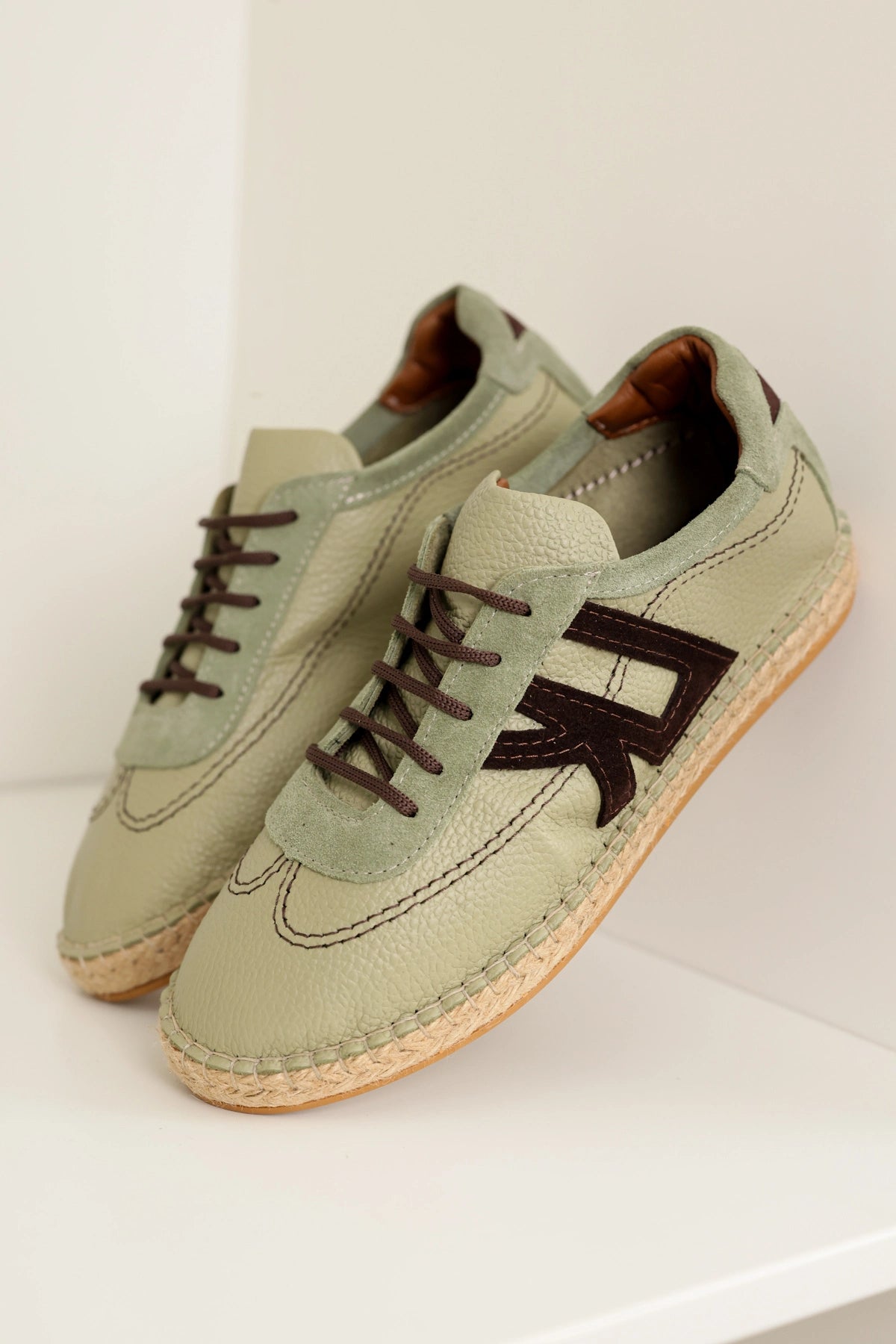 LUKKA SHOES Hakiki Deri Chester Avakado Bağcıklı Spor Espadril