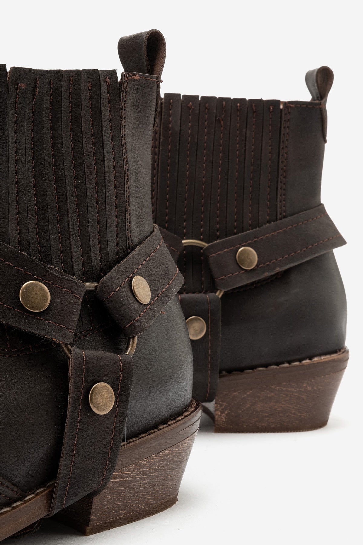 LUKKA SHOES Bert Erkek Acı Kahve Nubuk Kovboy Dallas Western Tak Çıkar Detaylı Ahşap Topuk El Yapımı Bot