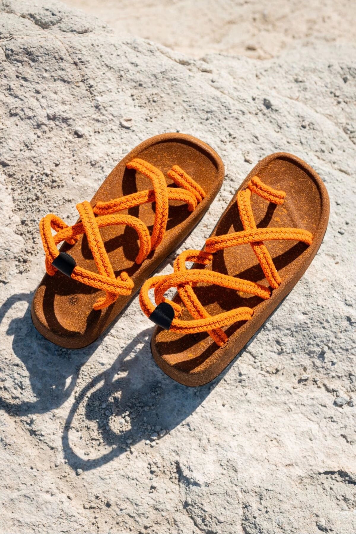 LUKKA SHOES Enrico Turuncu Doğal Pamuk İp Halat Erkek Sandalet