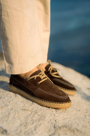 LUKKA SHOES Fleur Hakiki Deri Acı Kahve Bağcıklı Espadril