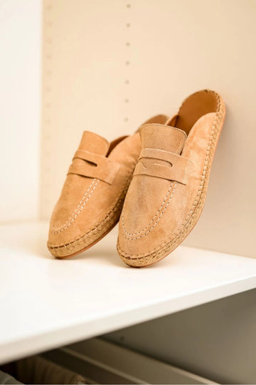 LUKKA SHOES Bloom Hakiki Deri Bej Kauçuk taban terlik