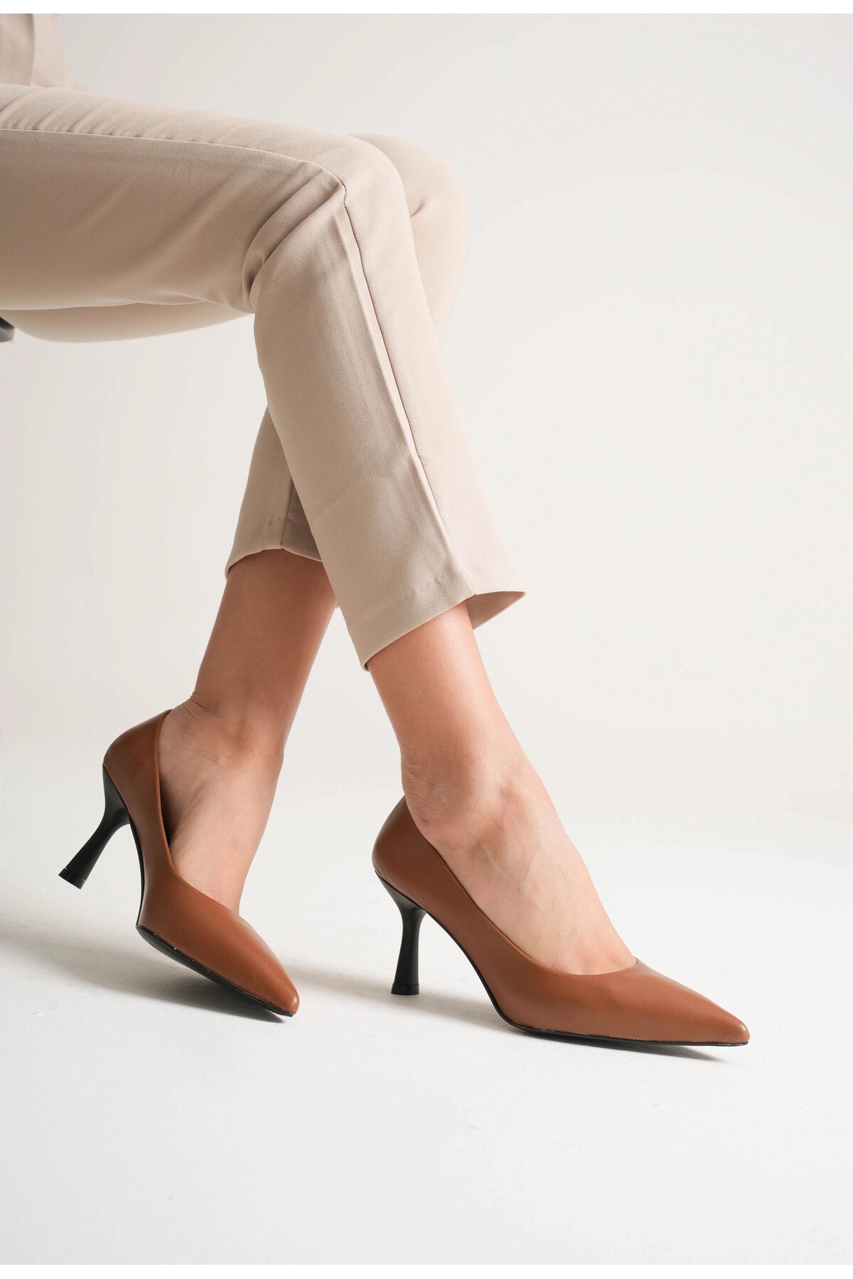 LUKKA SHOES Kadın Adal Taba Hakiki Deri İç Dış 11cm Topuklu Stiletto
