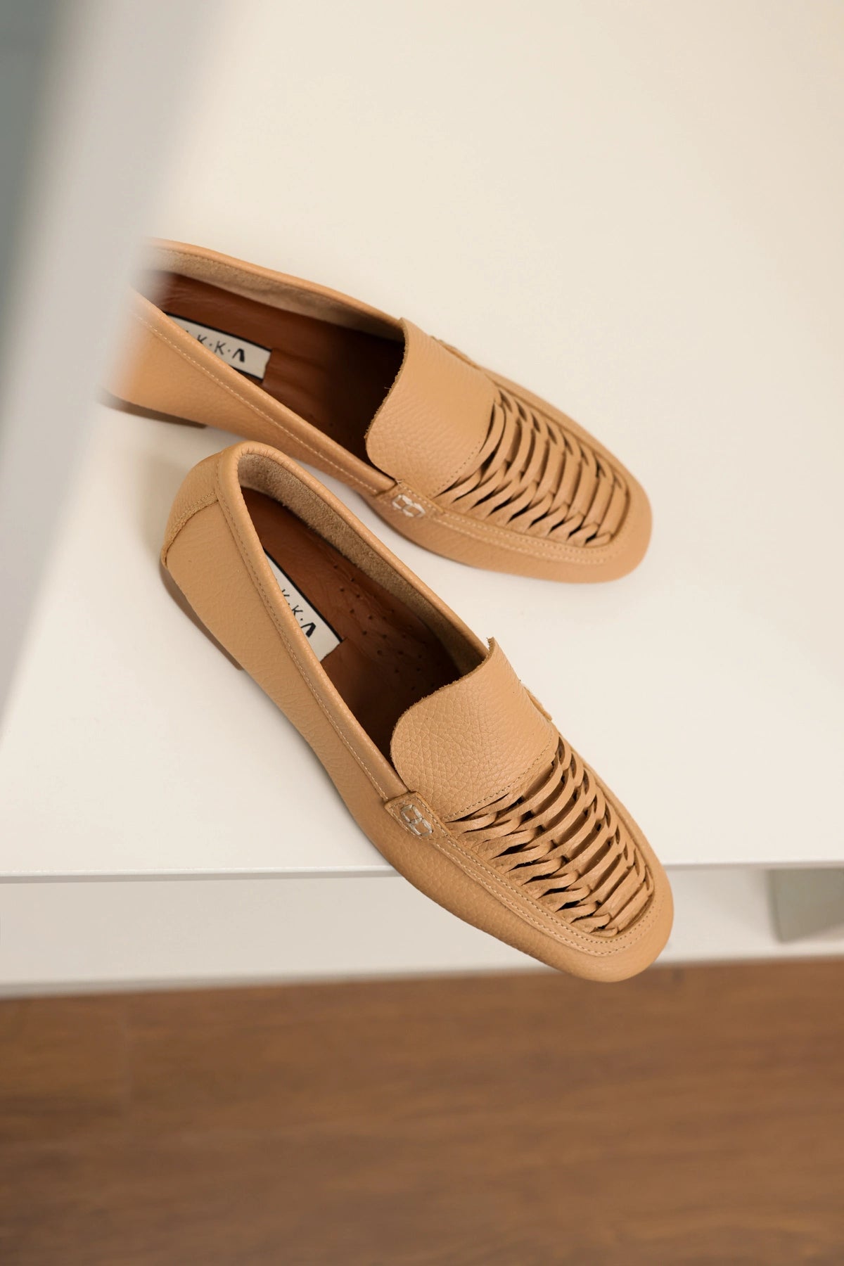 LUKKA SHOES Hakiki Deri Kadın Alvin Nude El yapımı Babet