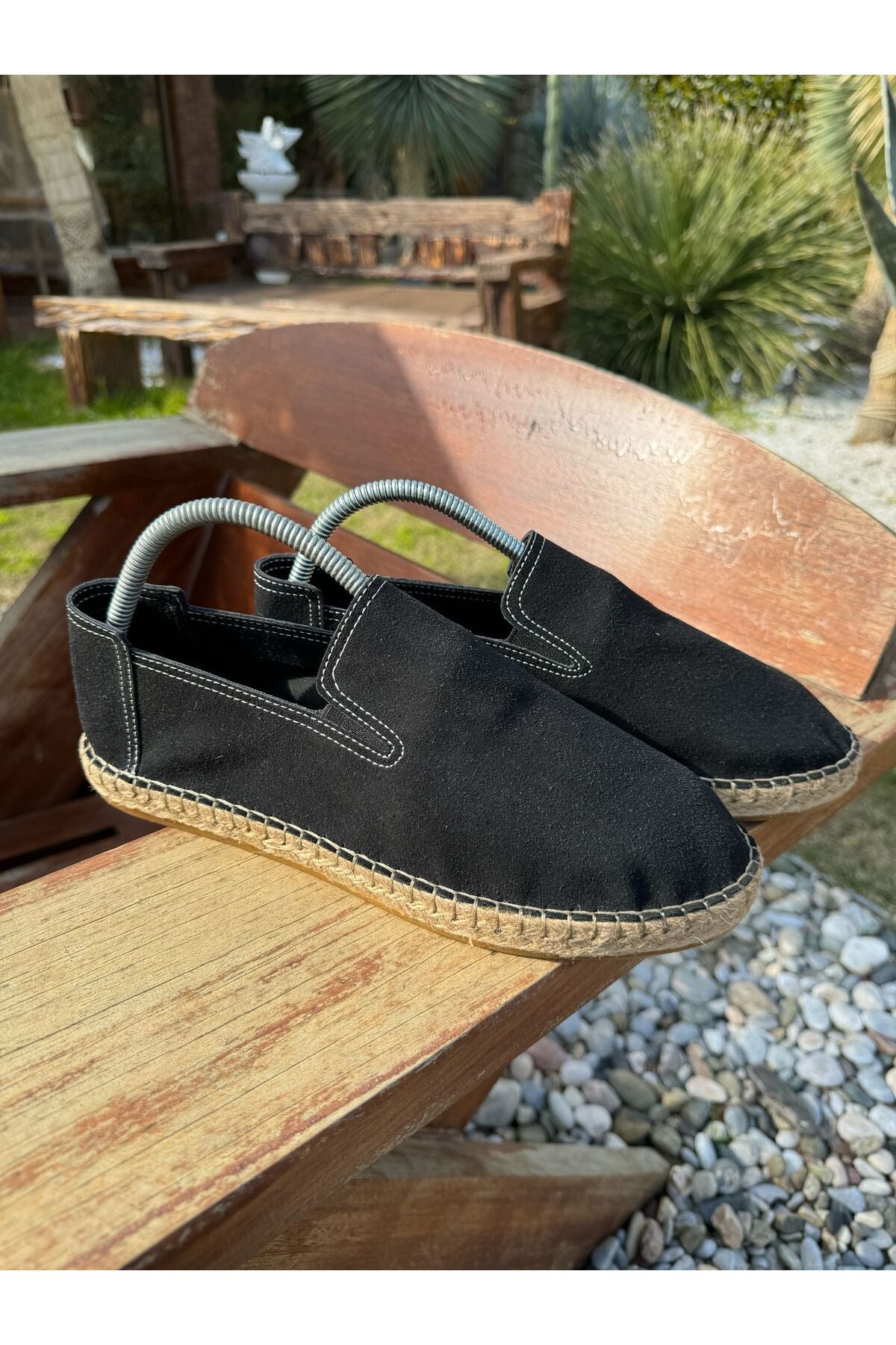 LUKKA SHOES Daisy Erkek Suni Deri Siyah Lastikli Espadril