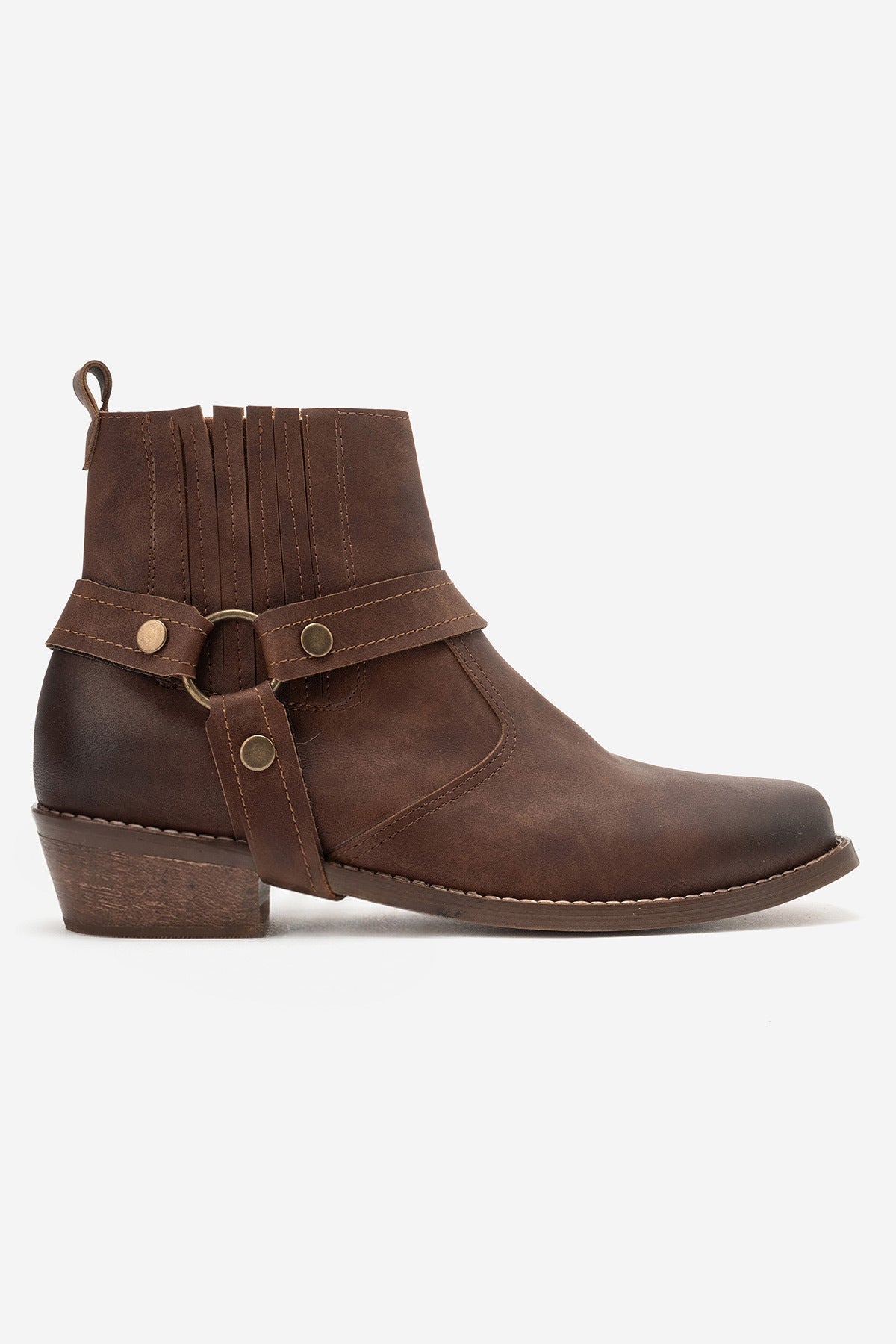 LUKKA SHOES Bert Erkek Taba Nubuk Kovboy Dallas Western Tak Çıkar Detaylı Ahşap Topuk El Yapımı Bot