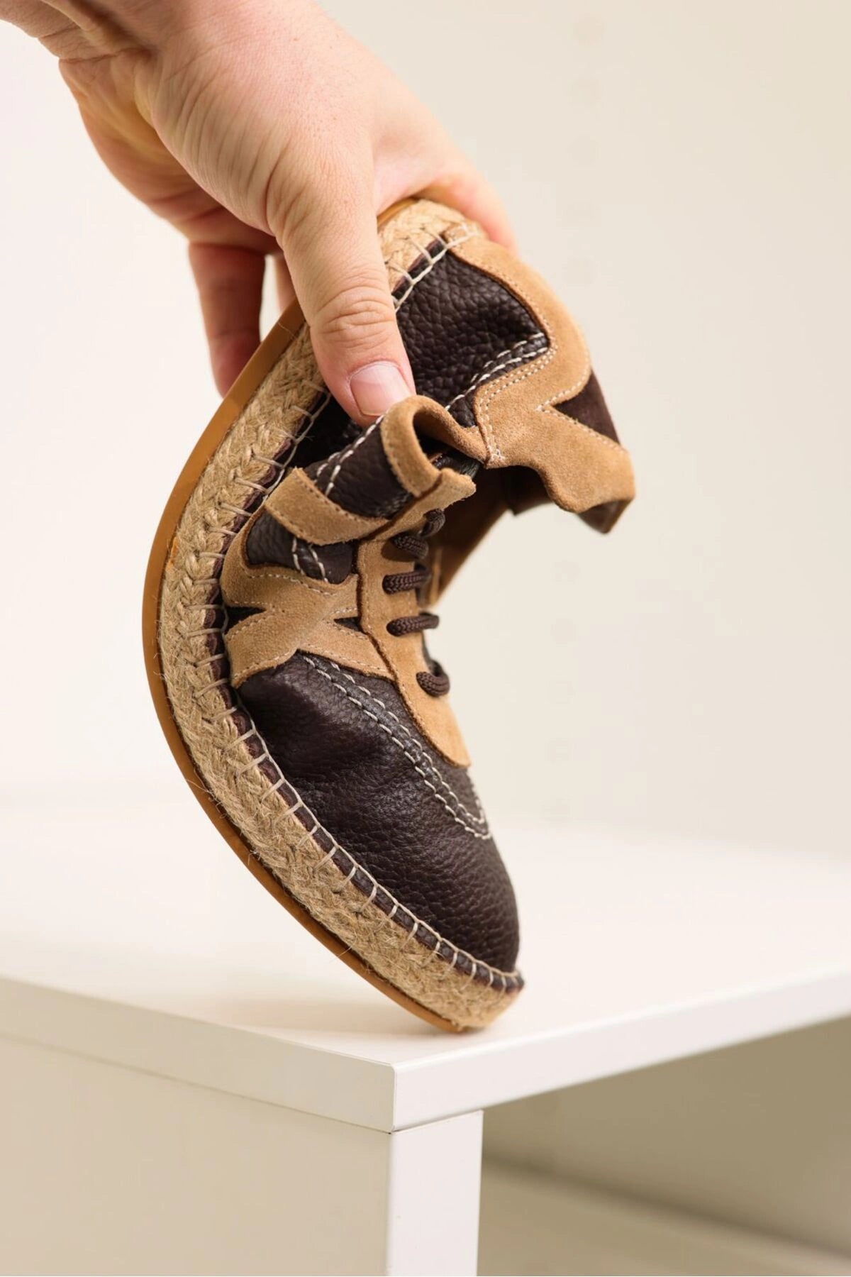LUKKA SHOES Hakiki Deri Chester Acı Kahve Bağcıklı Spor Espadril
