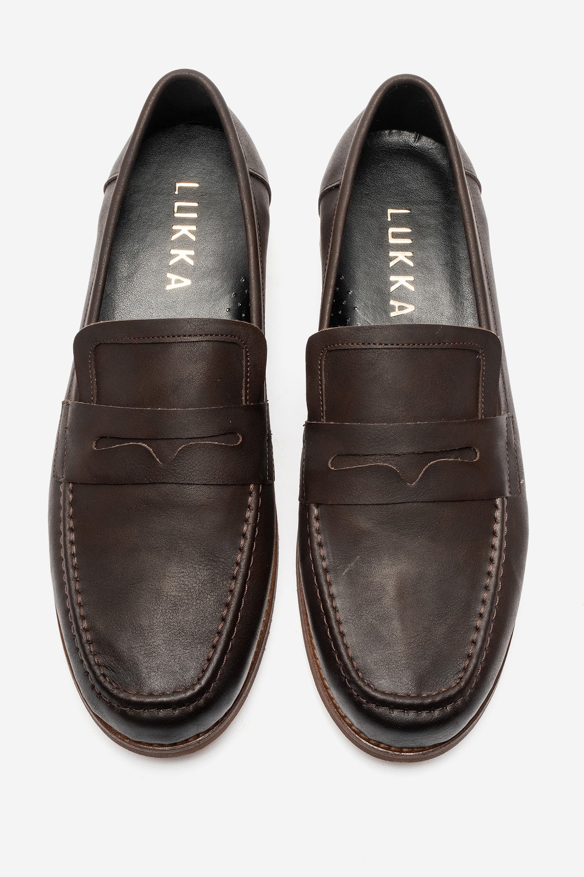 LUKKA SHOES Daniel Erkek Acı Kahve Nubuk El yapımı Makosen Loafer Ayakkabı