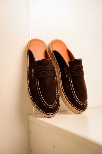 LUKKA SHOES Bloom Hakiki Deri Kahve Kauçuk taban terlik