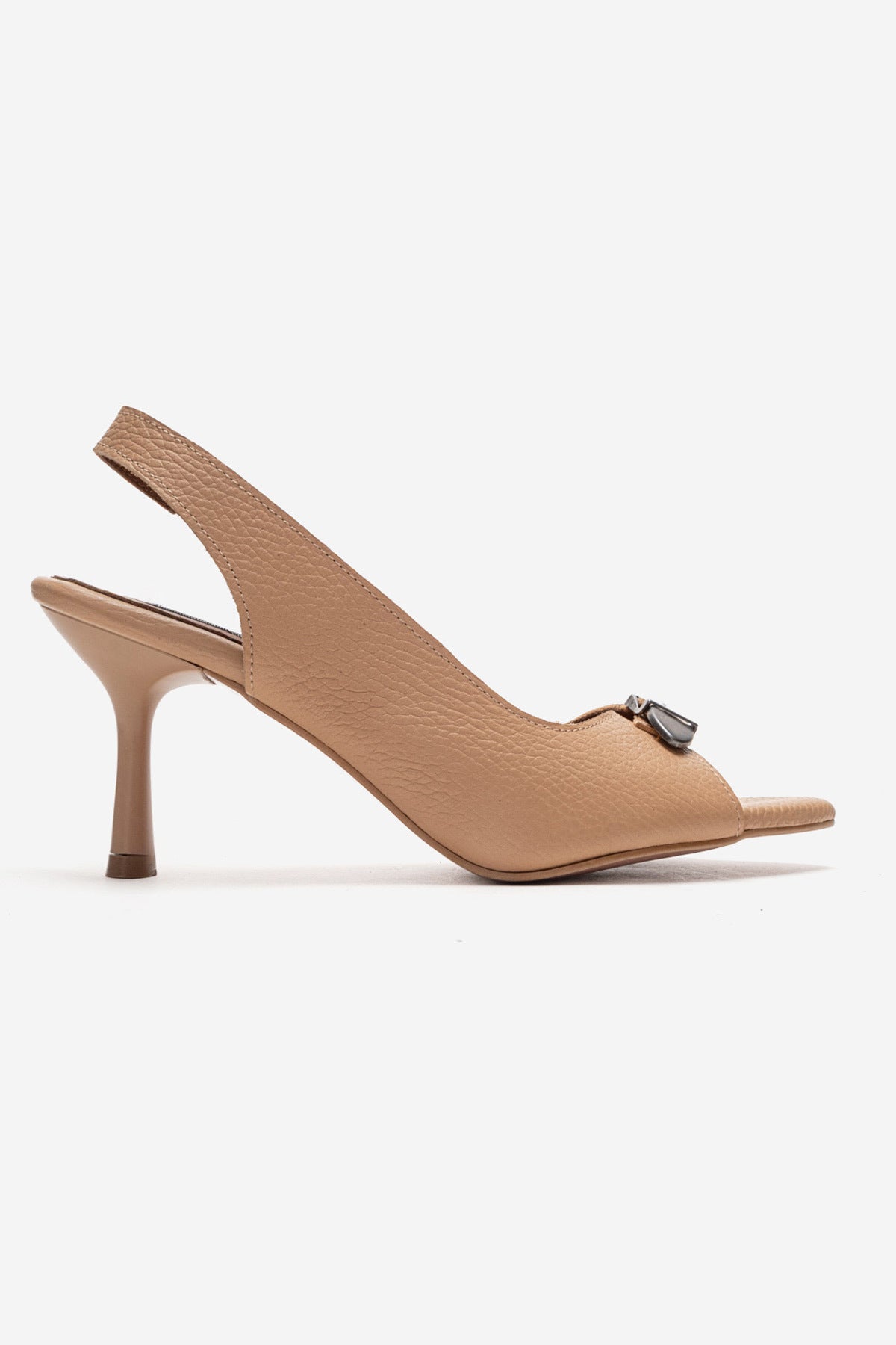 LUKKA SHOES Hakiki Deri Agnes Kadın Toka Detay Nude Topuklu Sandalet
