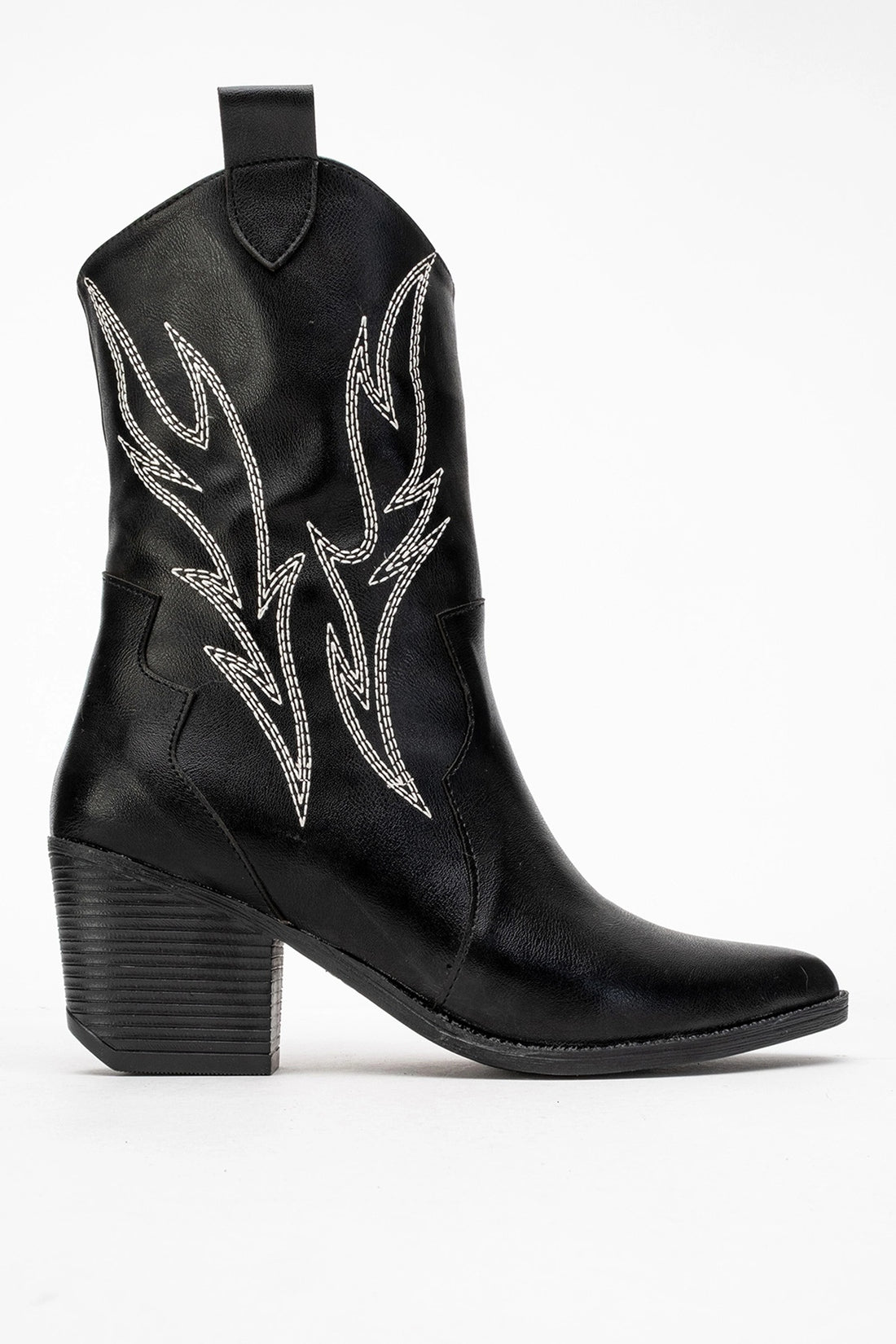 Carla Kadın Siyah Cilt Nakışlı Dallas Western Kovboy Bot