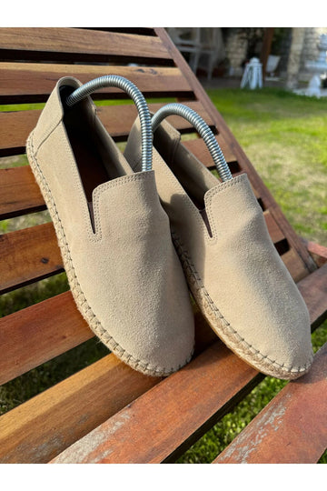 Daisy Erkek Suni Deri Bej Lastikli Espadril