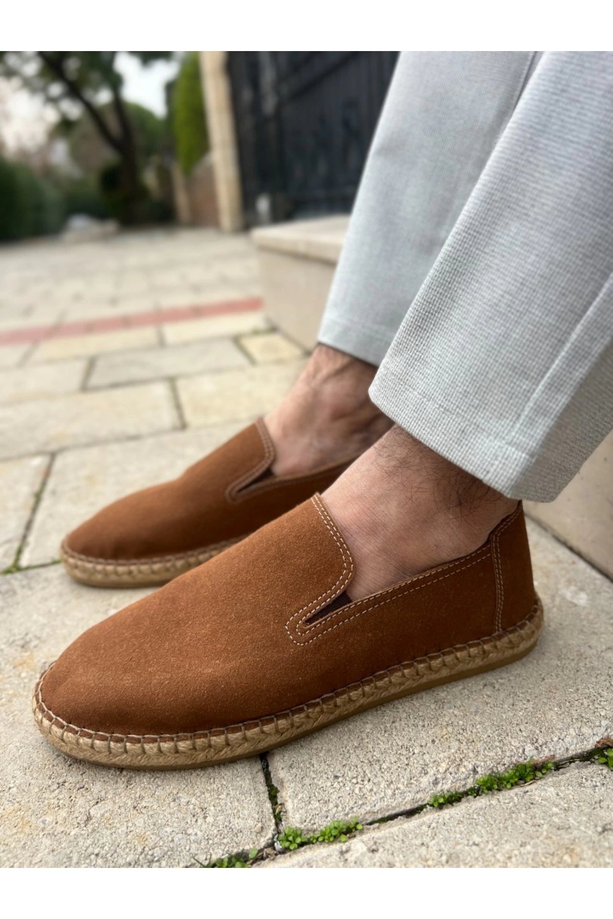 Daisy Erkek Suni Deri Taba Lastikli Espadril