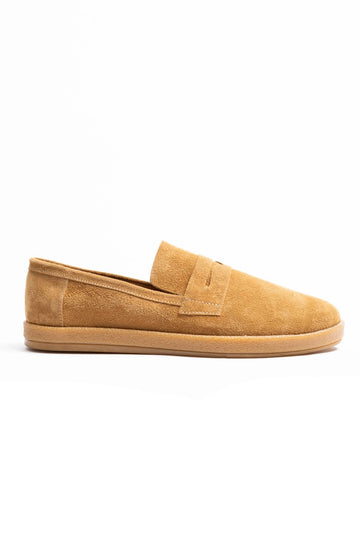 Erkek Hakiki Deri Camel Loafer Kauçuk taban Günlük Ayakkabı