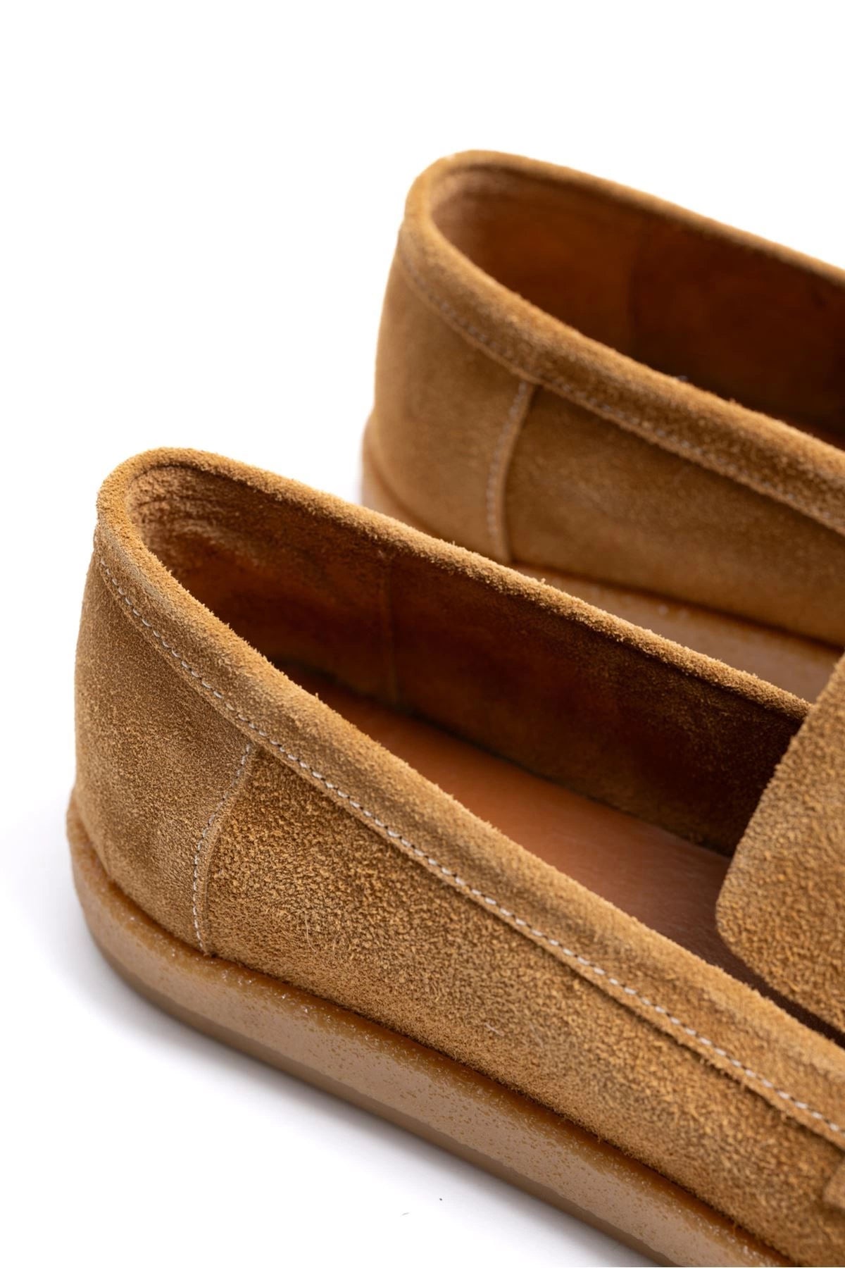 Erkek Hakiki Deri Camel Loafer Kauçuk taban Günlük Ayakkabı