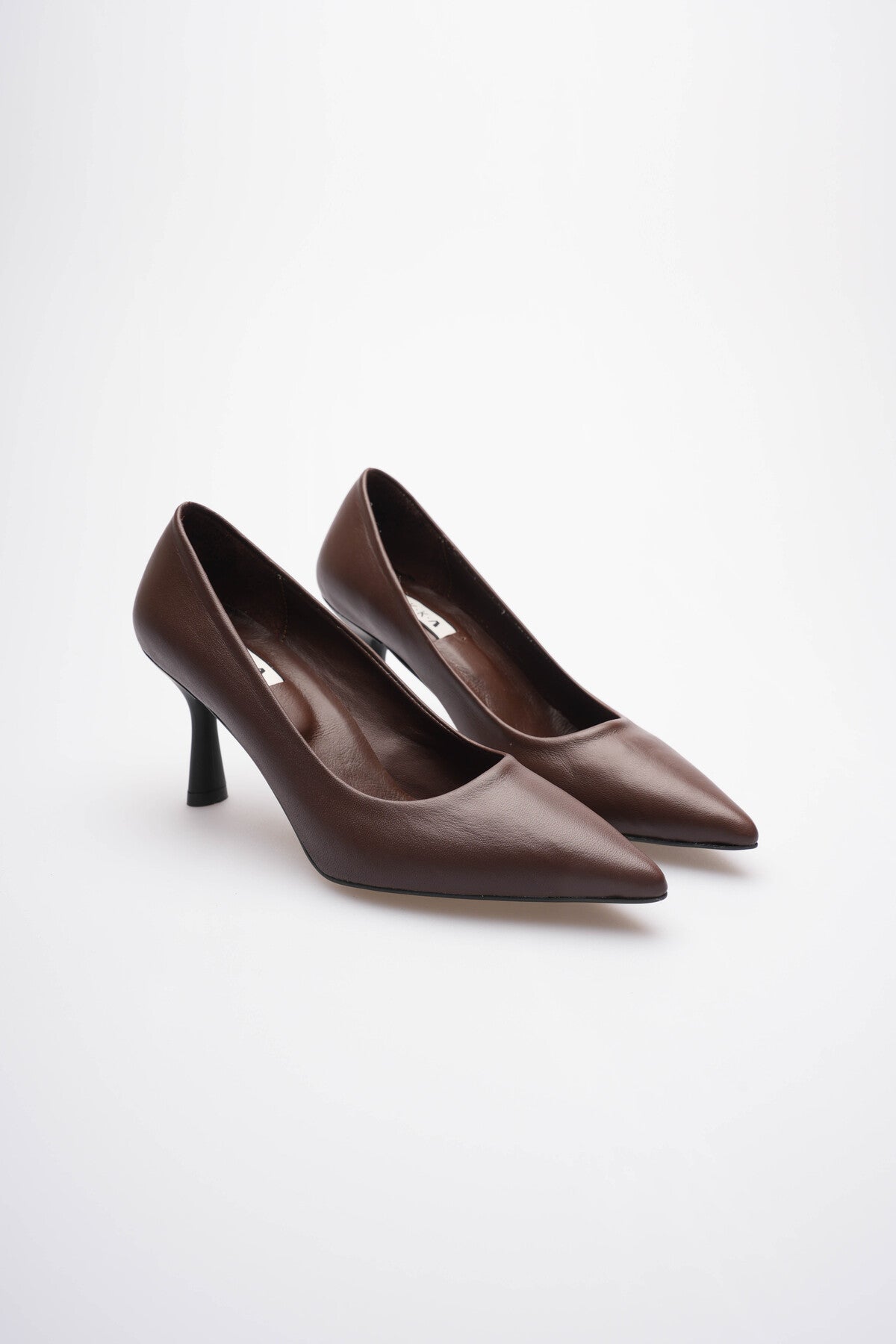 Hakiki Deri Kadın Adal Acı Kahve 11cm Topuklu Stiletto