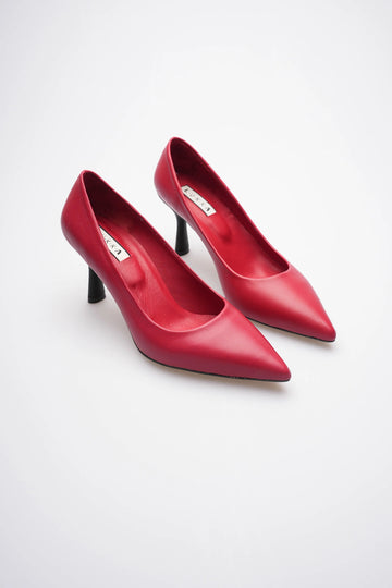 Kadın Adal Kırmızı Hakiki Deri İç Dış 11cm Topuklu Stiletto