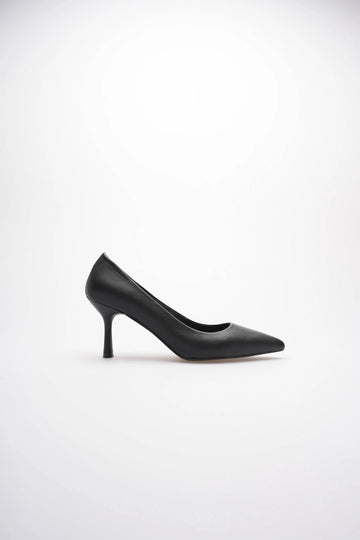 Kadın Adal Siyah Hakiki Deri İç Dış 11cm Topuklu Stiletto