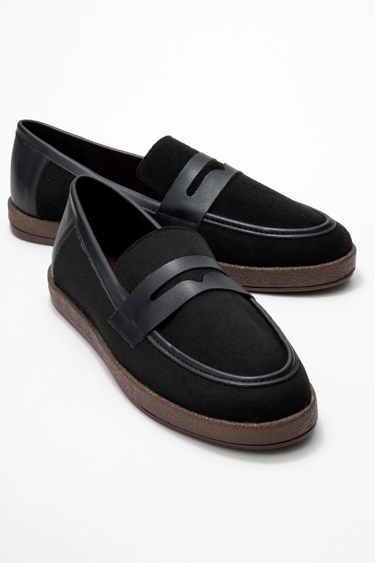 Livya Erkek Siyah Süet Garnili Loafer Ayakkabı