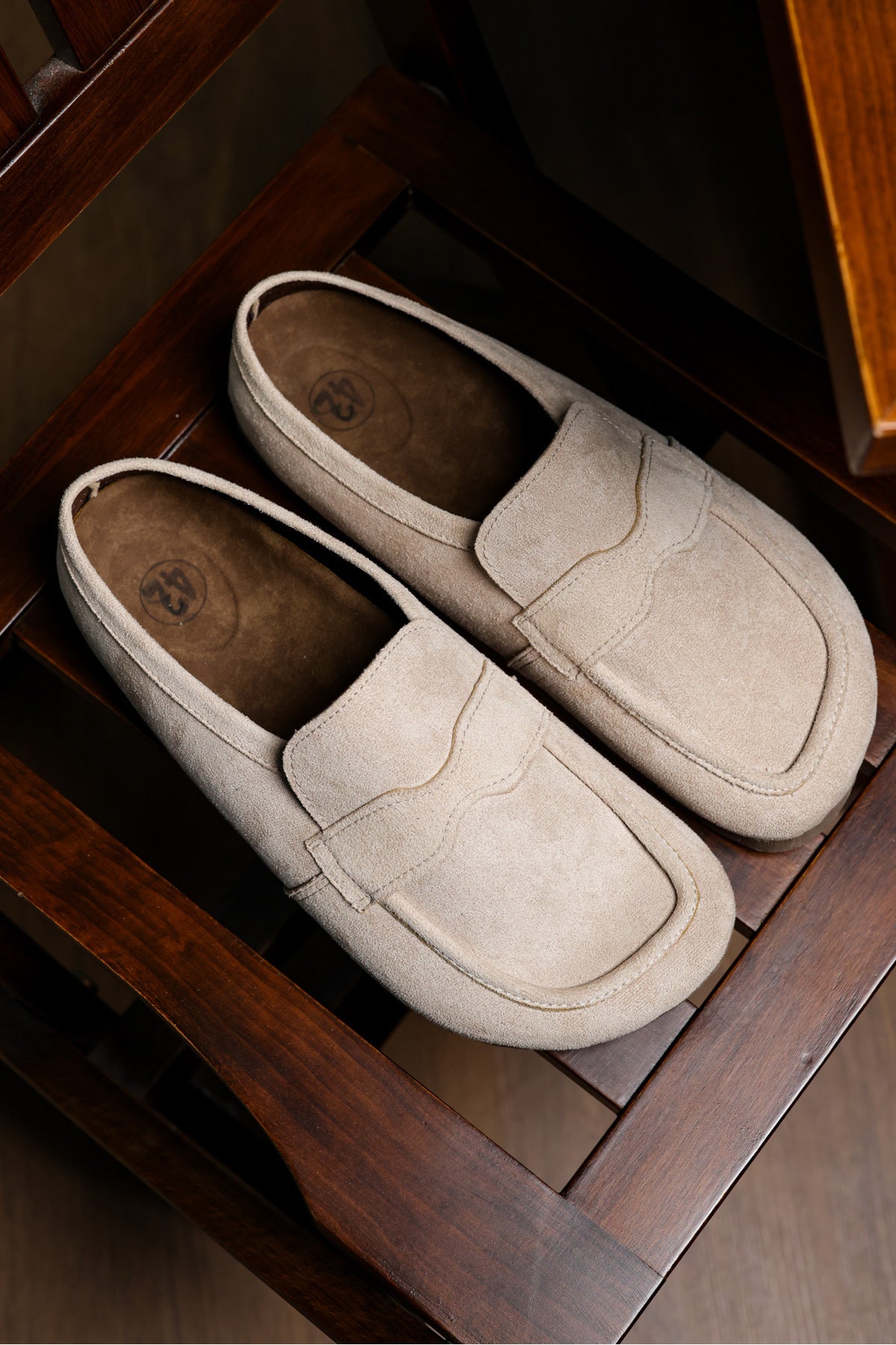 London Erkek Bej Süet Loafer Sabo Loafer Terlik Ayakkabı