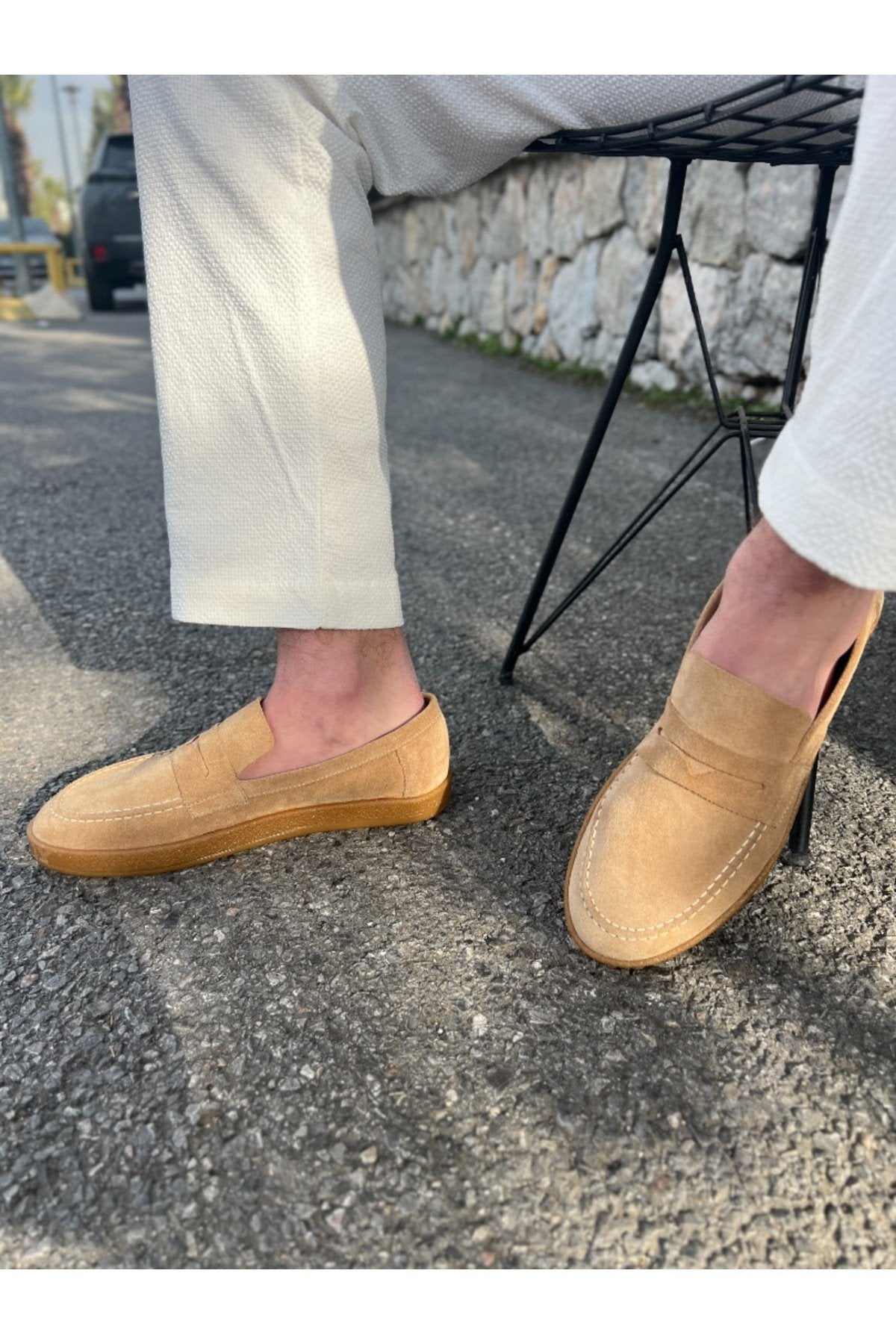 Ember Hakiki Deri Haki Loafer ayakkabı