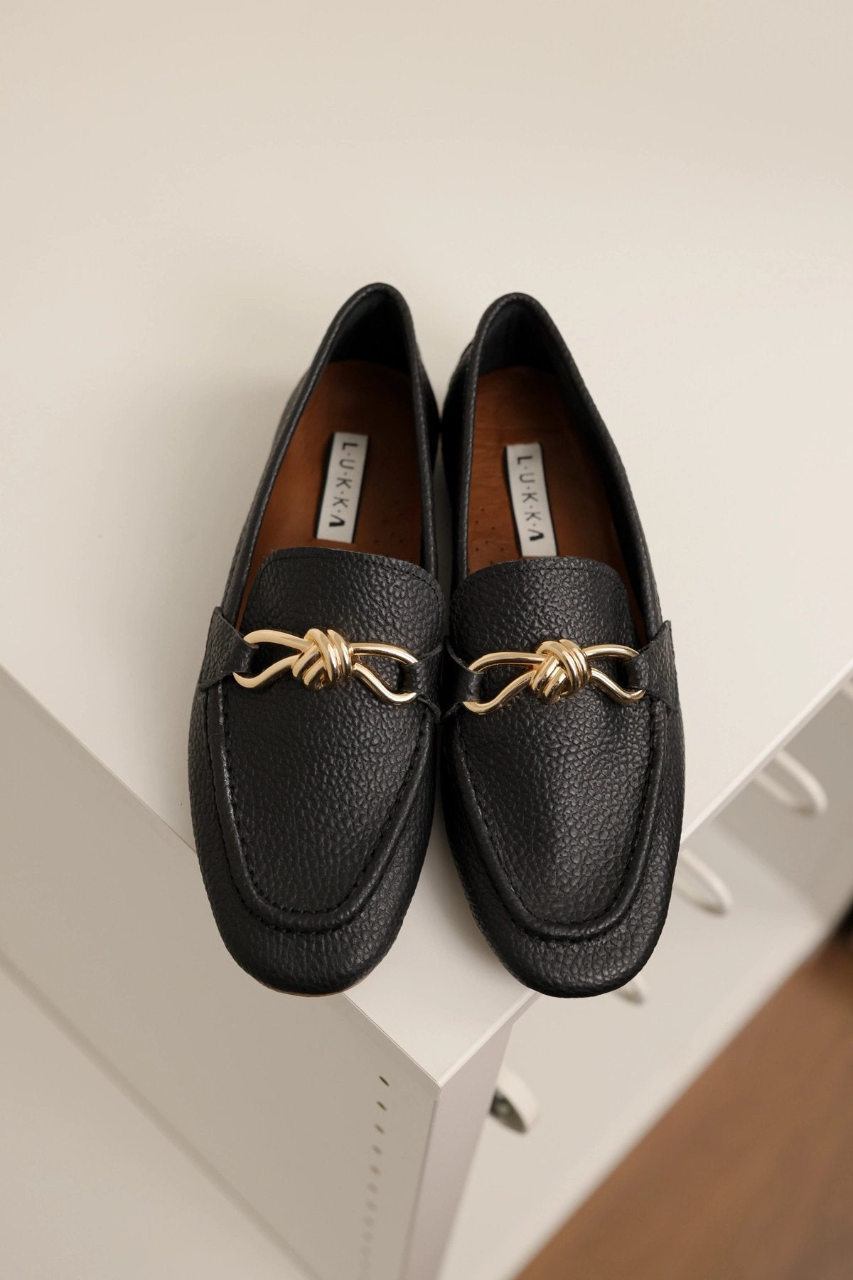 Hakiki Deri Cameron Kadın Nude Metal Tokalı Loafer Babet